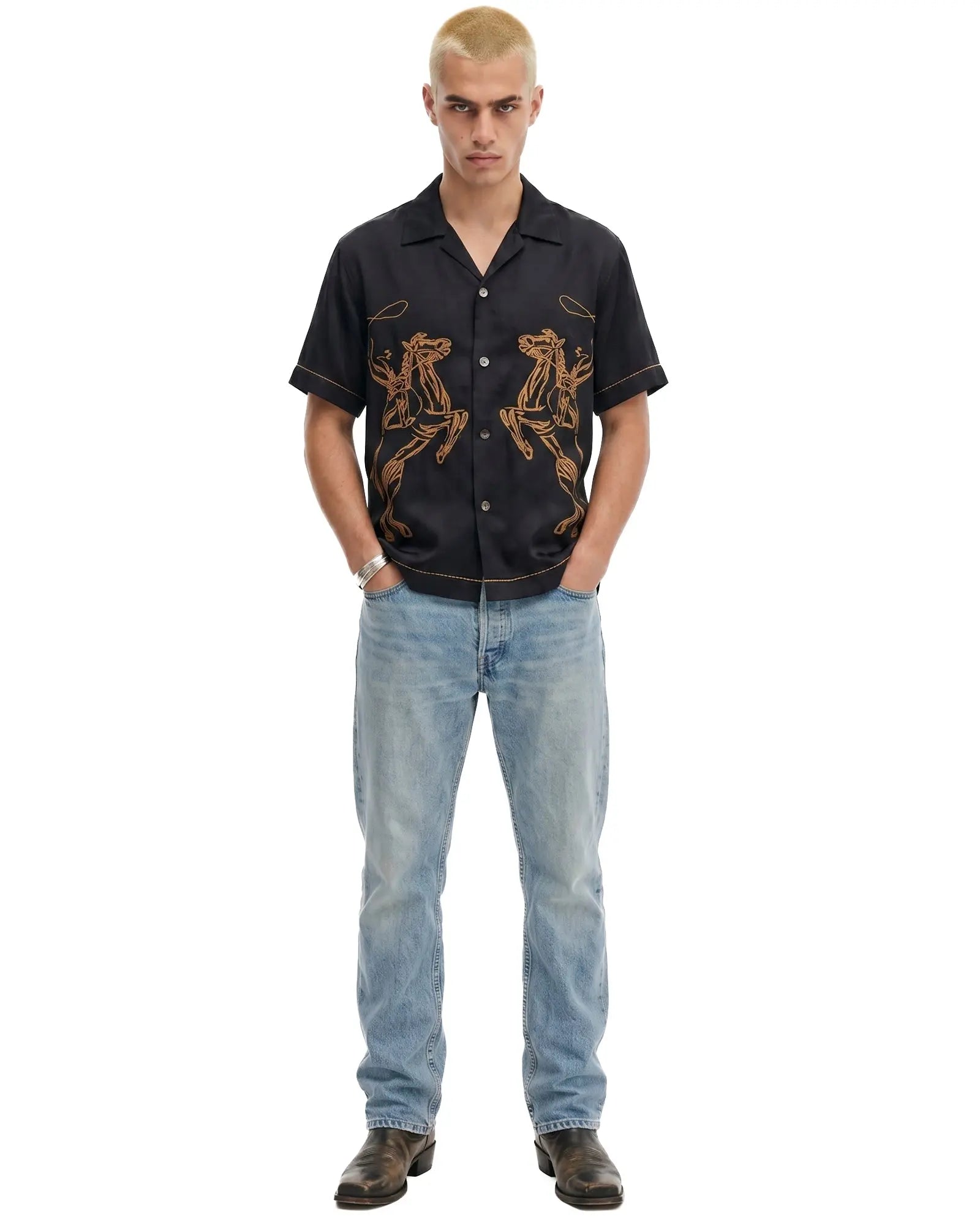 Cowboy Silk Shirt by THE TALES - editorial shot