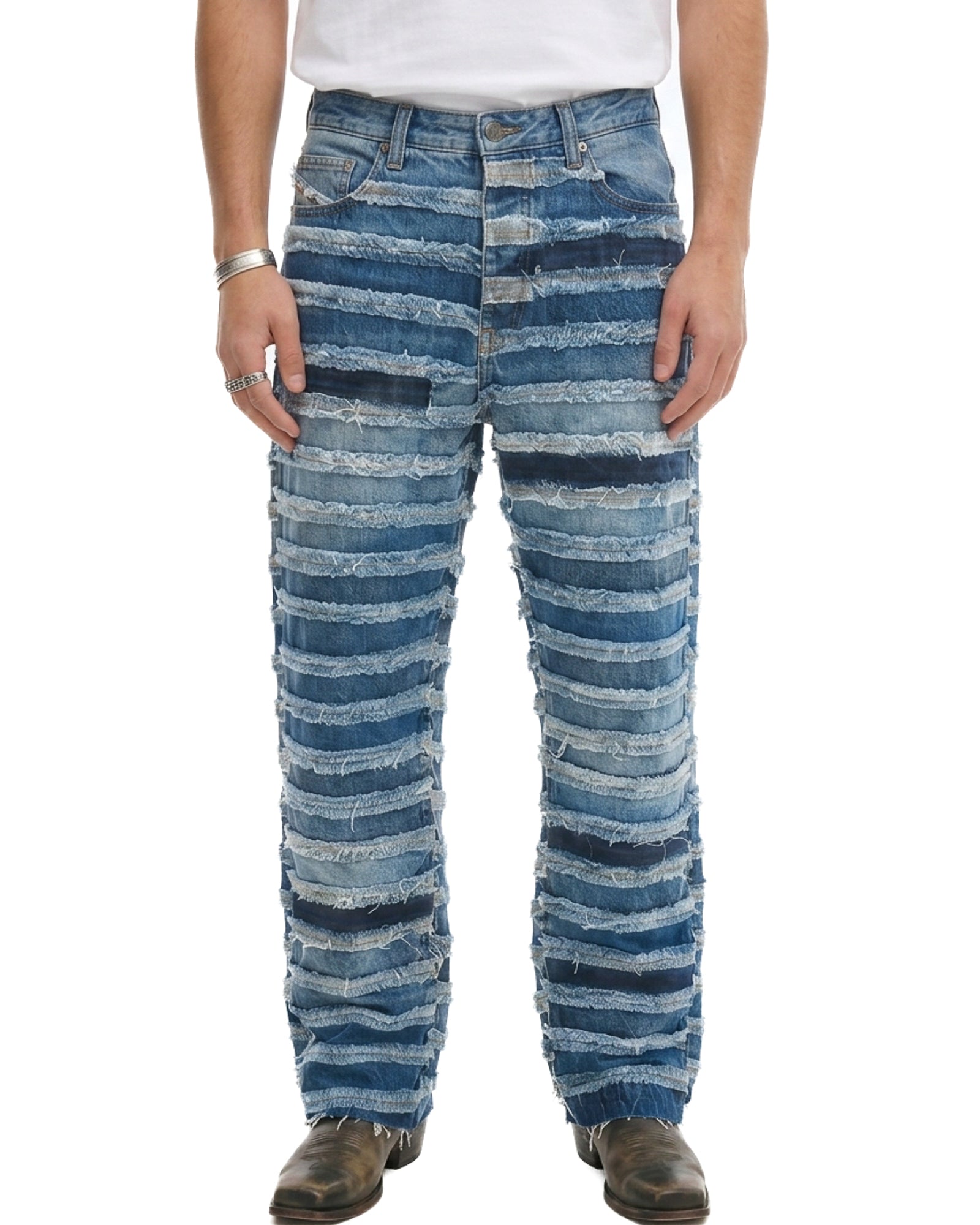 The Tales Reworked Panelled Denim Jeans