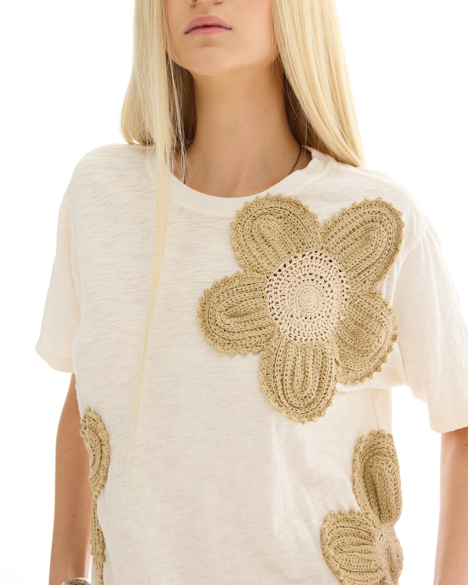 Crochet Flower Field Tee by THE TALES - product photo
