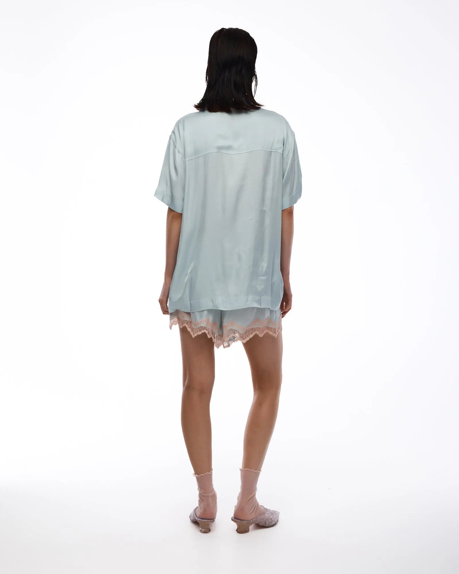 Pixie Satin Lace Camp Shirt by THE TALES - product photo