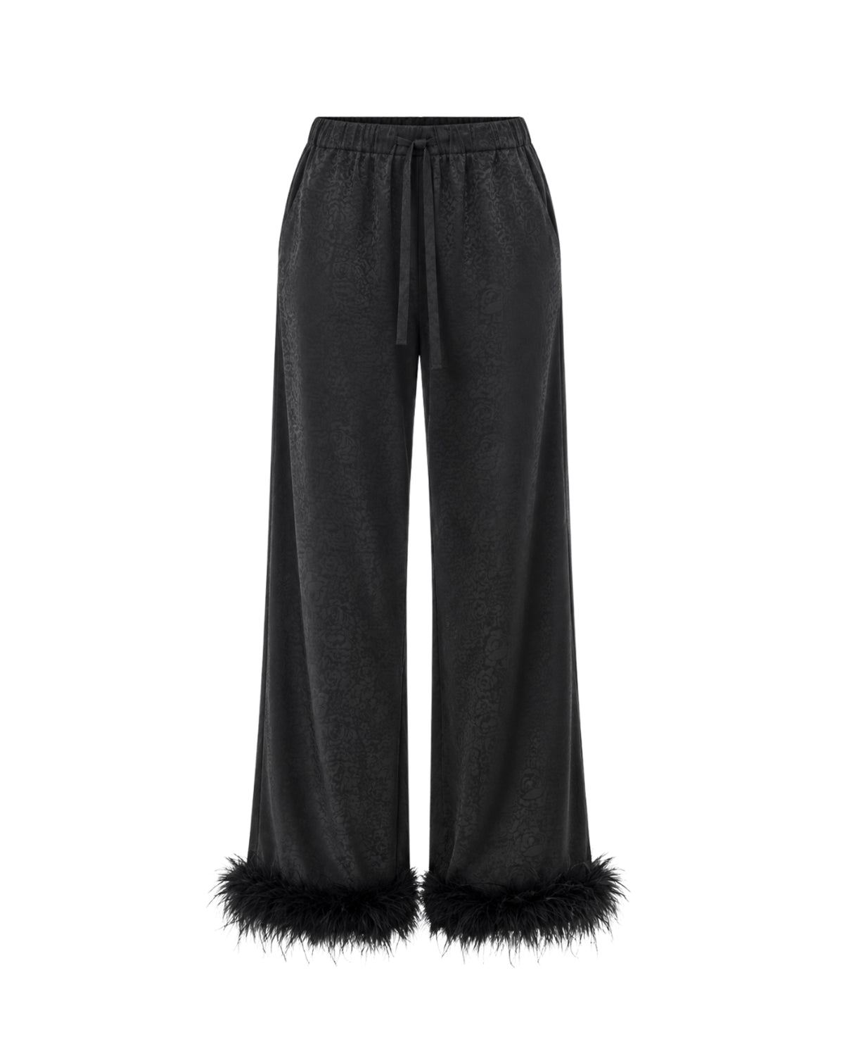 Frida Feather Trim Floral Pants THE TALES