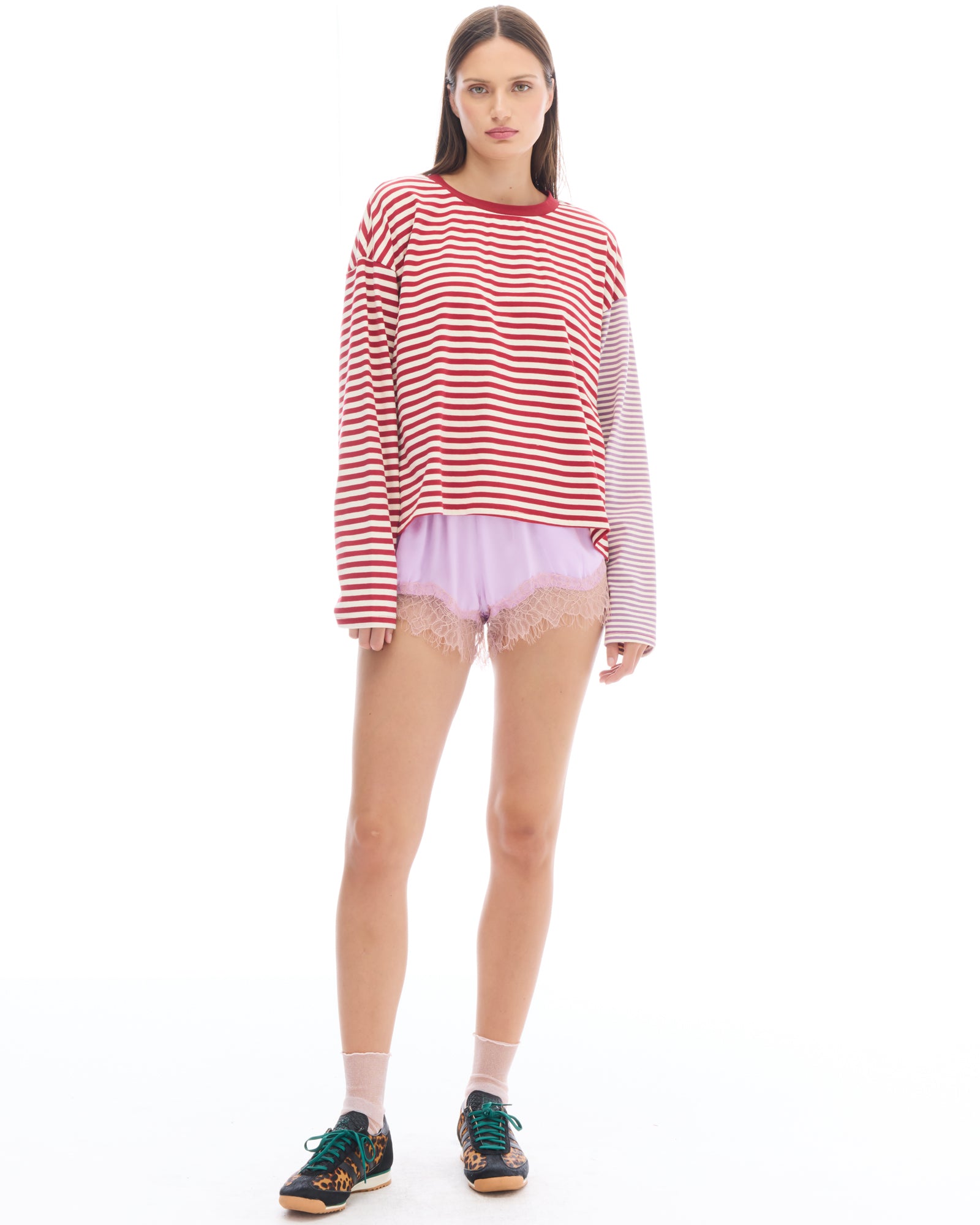 Lexy Soft Stripe Patchwork Tee