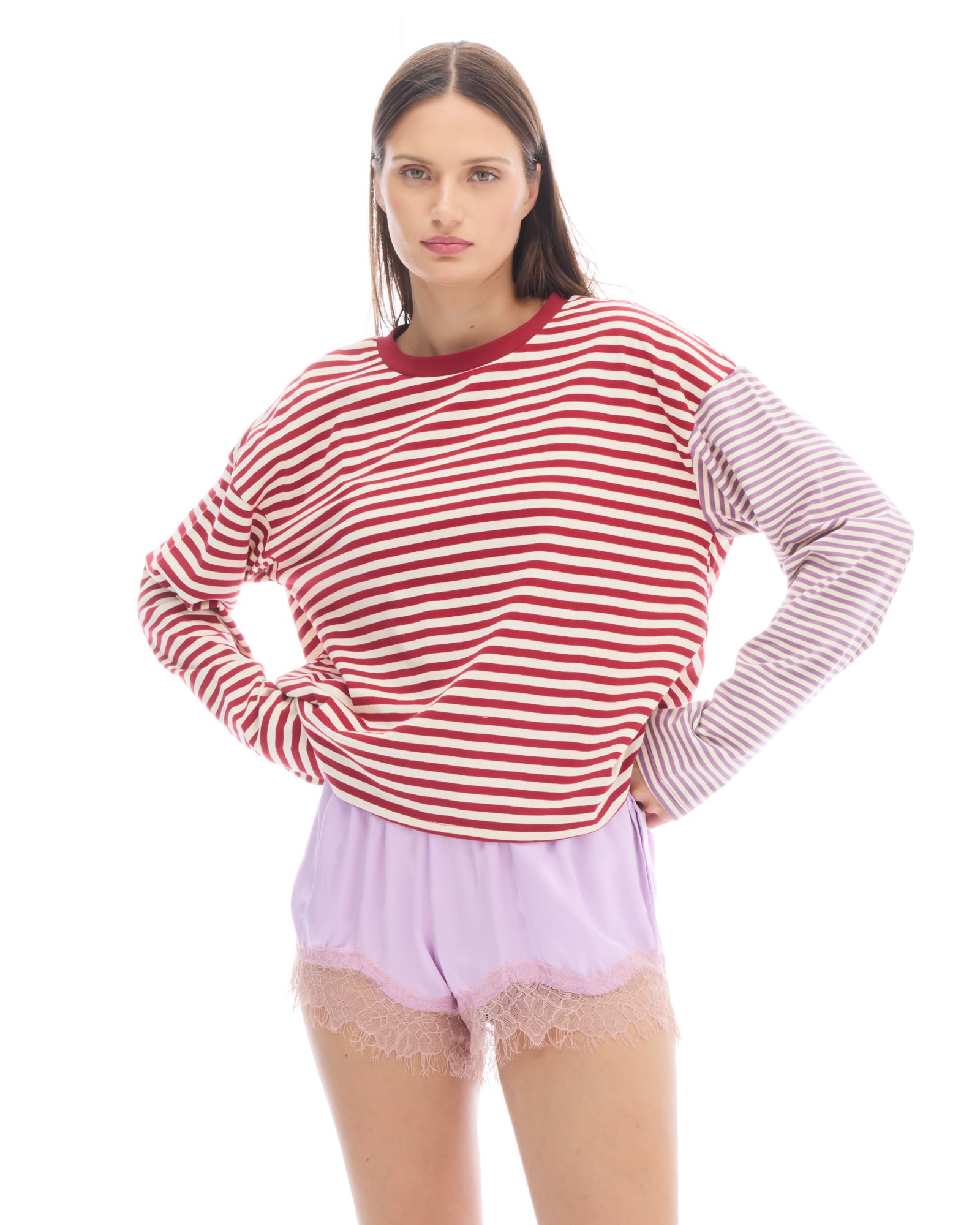 Lexy Soft Stripe Patchwork Tee