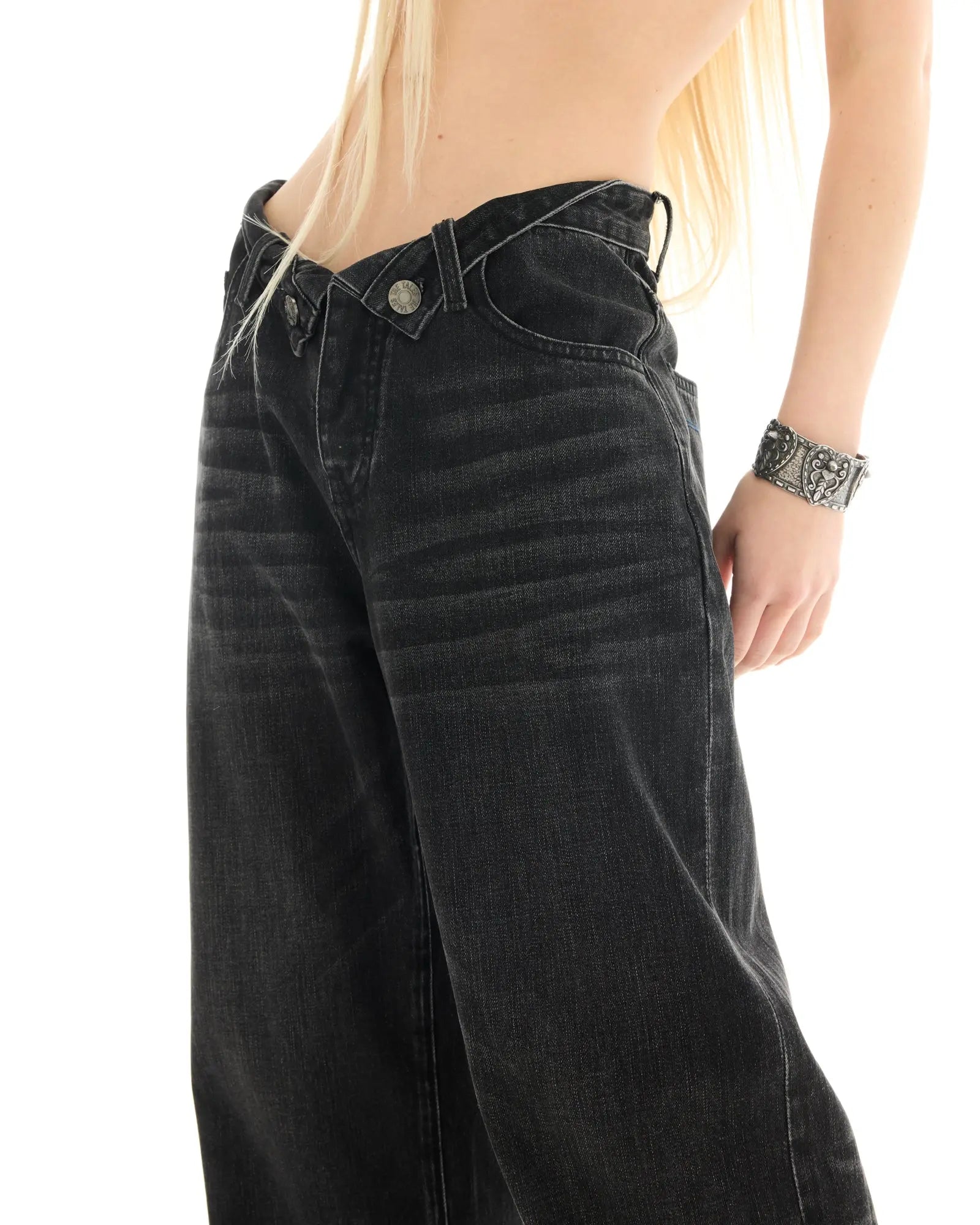 The Tales Rolled Waist Denim Jean by THE TALES - side view