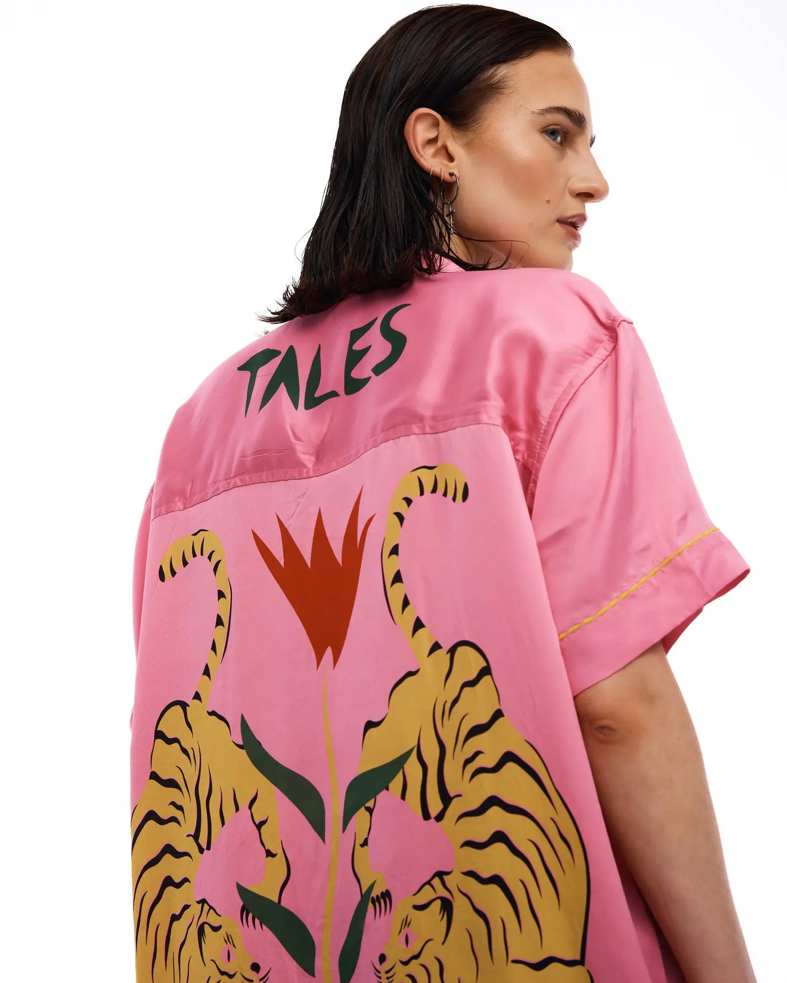 Crouching Tiger Washed Silk Shirt by THE TALES - product photo