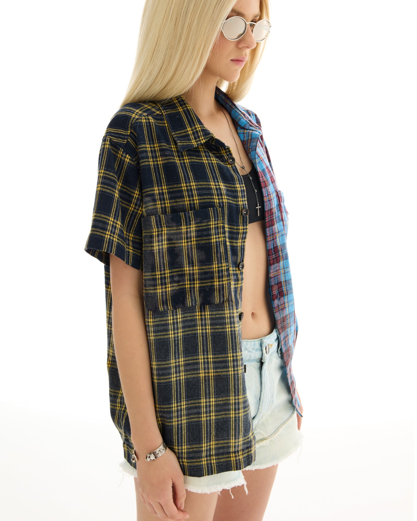 Half n Half Flannel Camp Shirt THE TALES