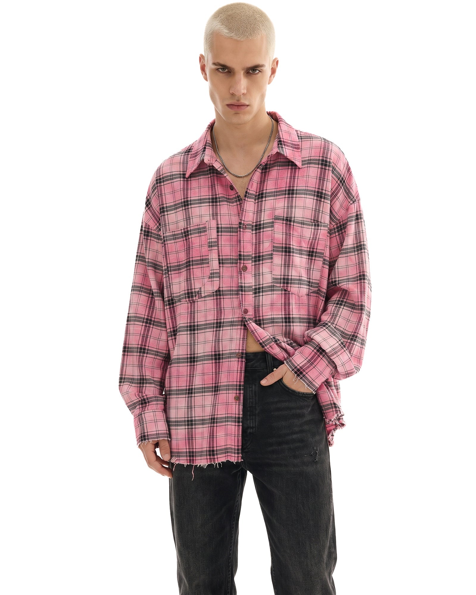 Washed Oversized Willow Check Shirt by THE TALES - back view