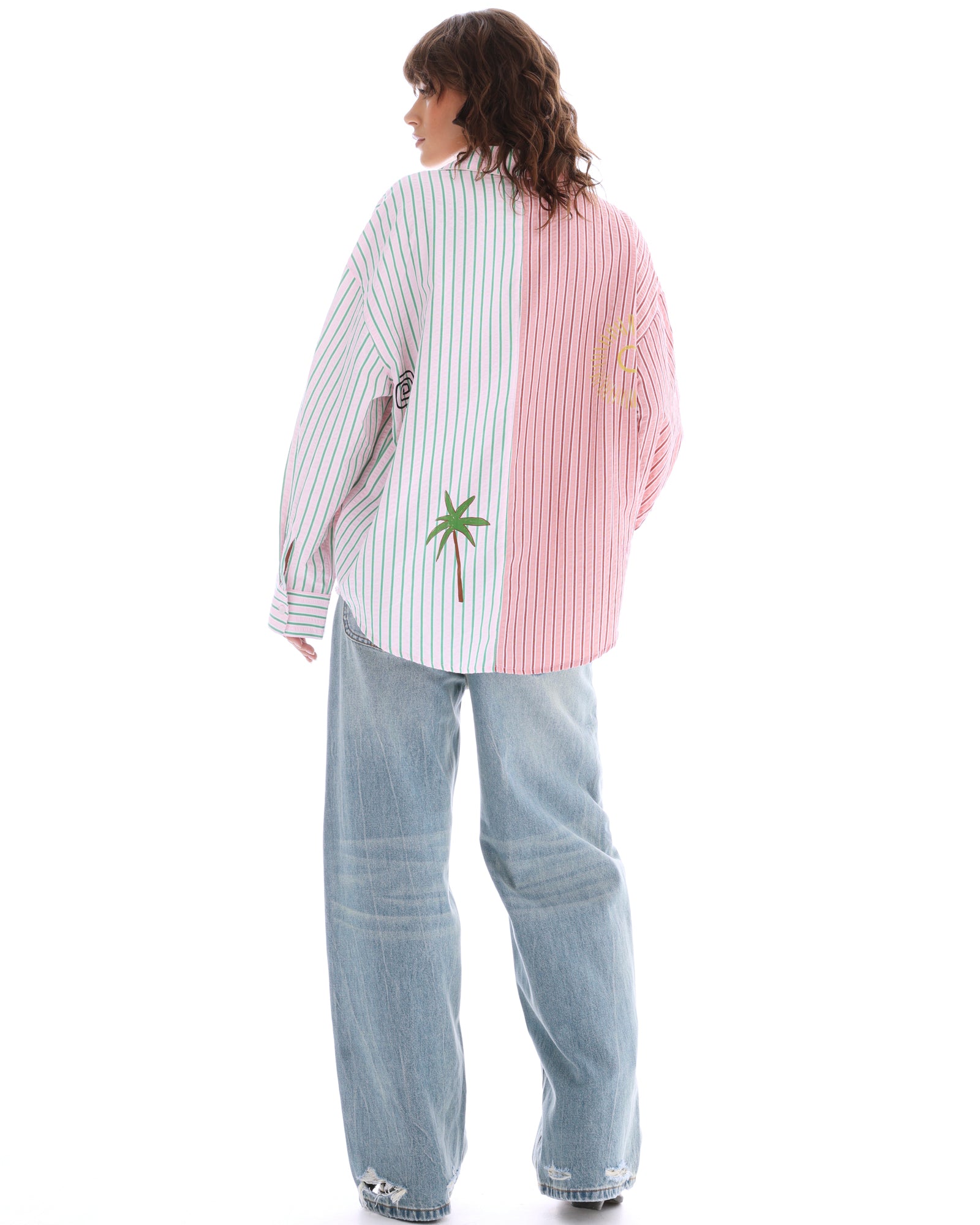 Half N Half Illustrated Soleil Stripe Shirt