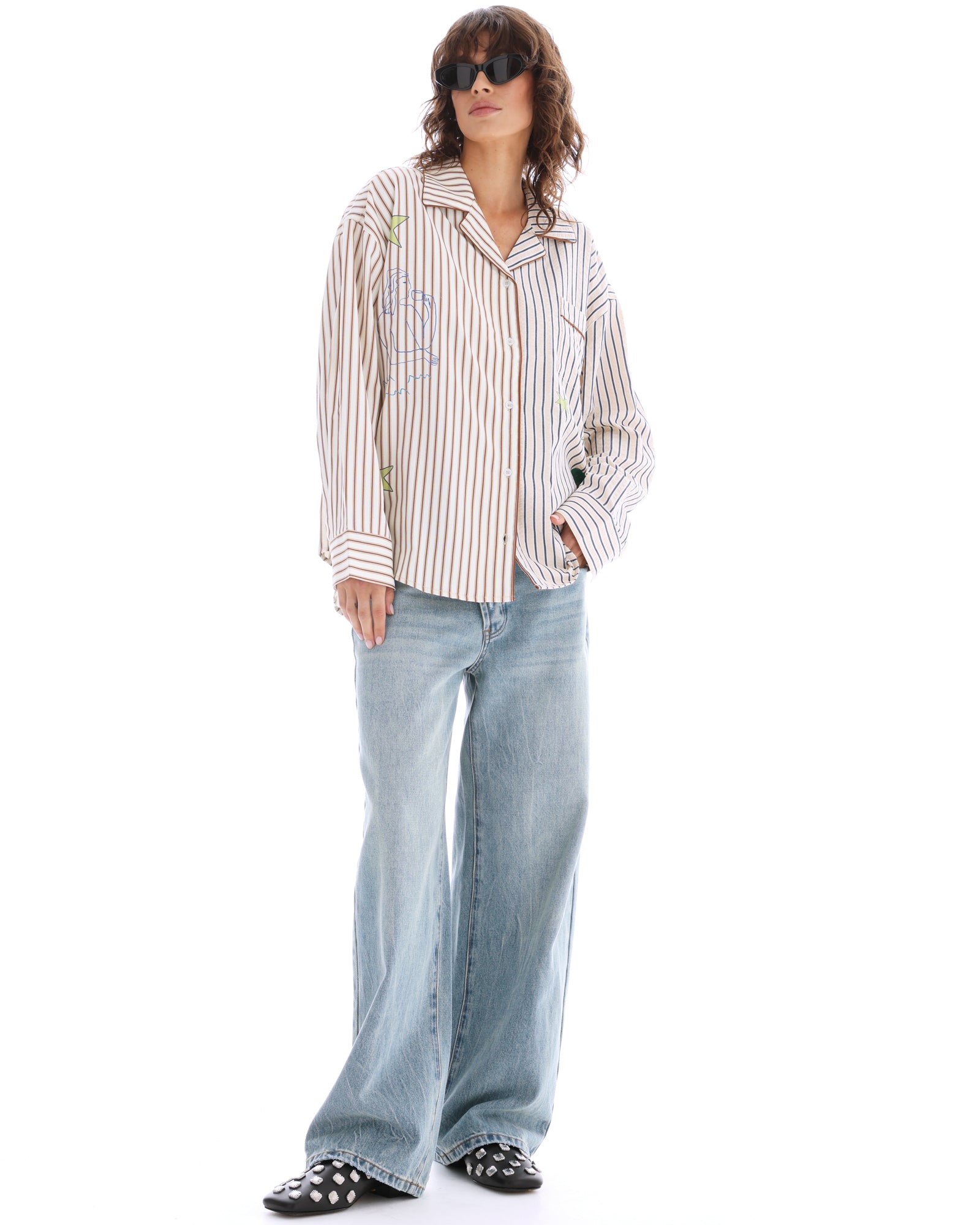 Half N Half Muse Stripe Shirt