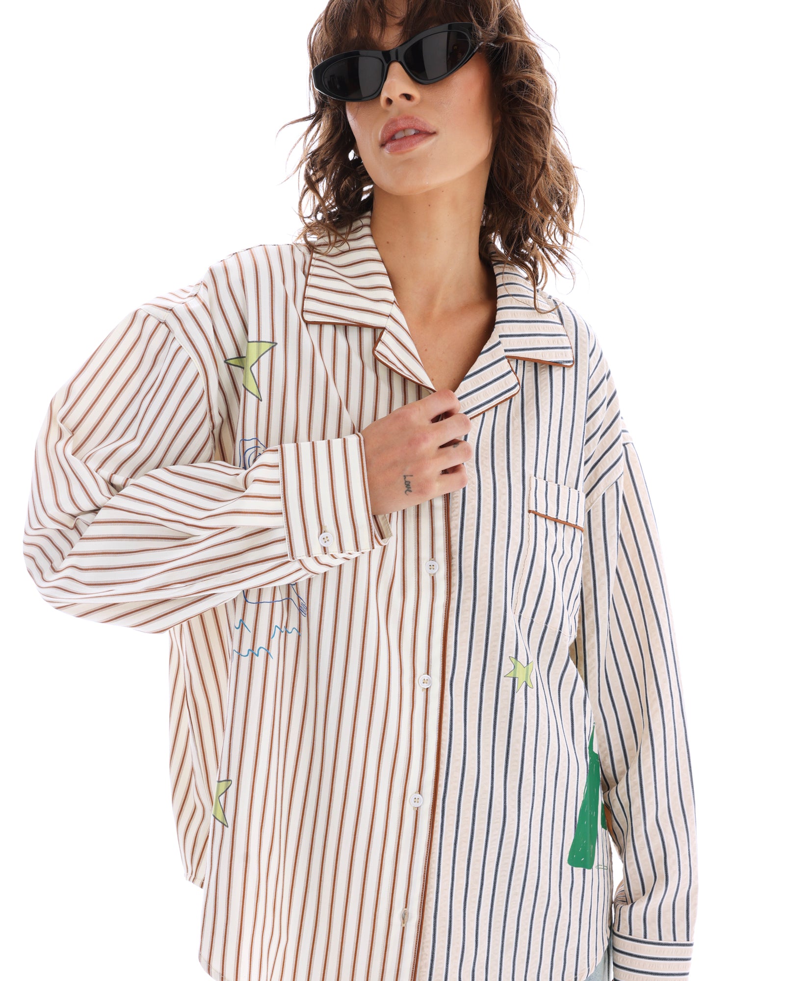 Half N Half Muse Stripe Shirt