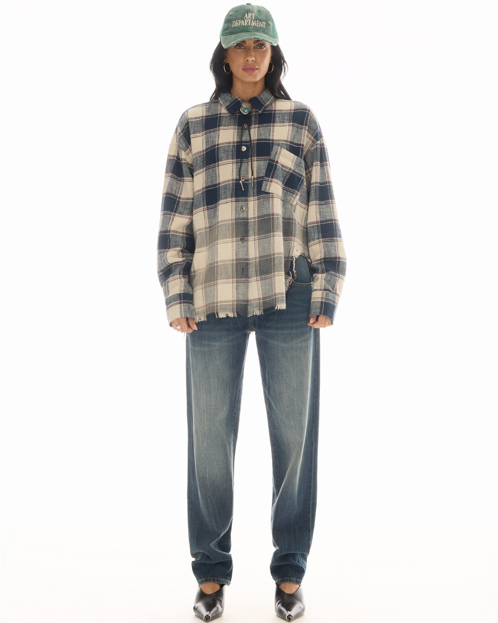 Cutaway Bleached Flannel Shirt by THE TALES - back view