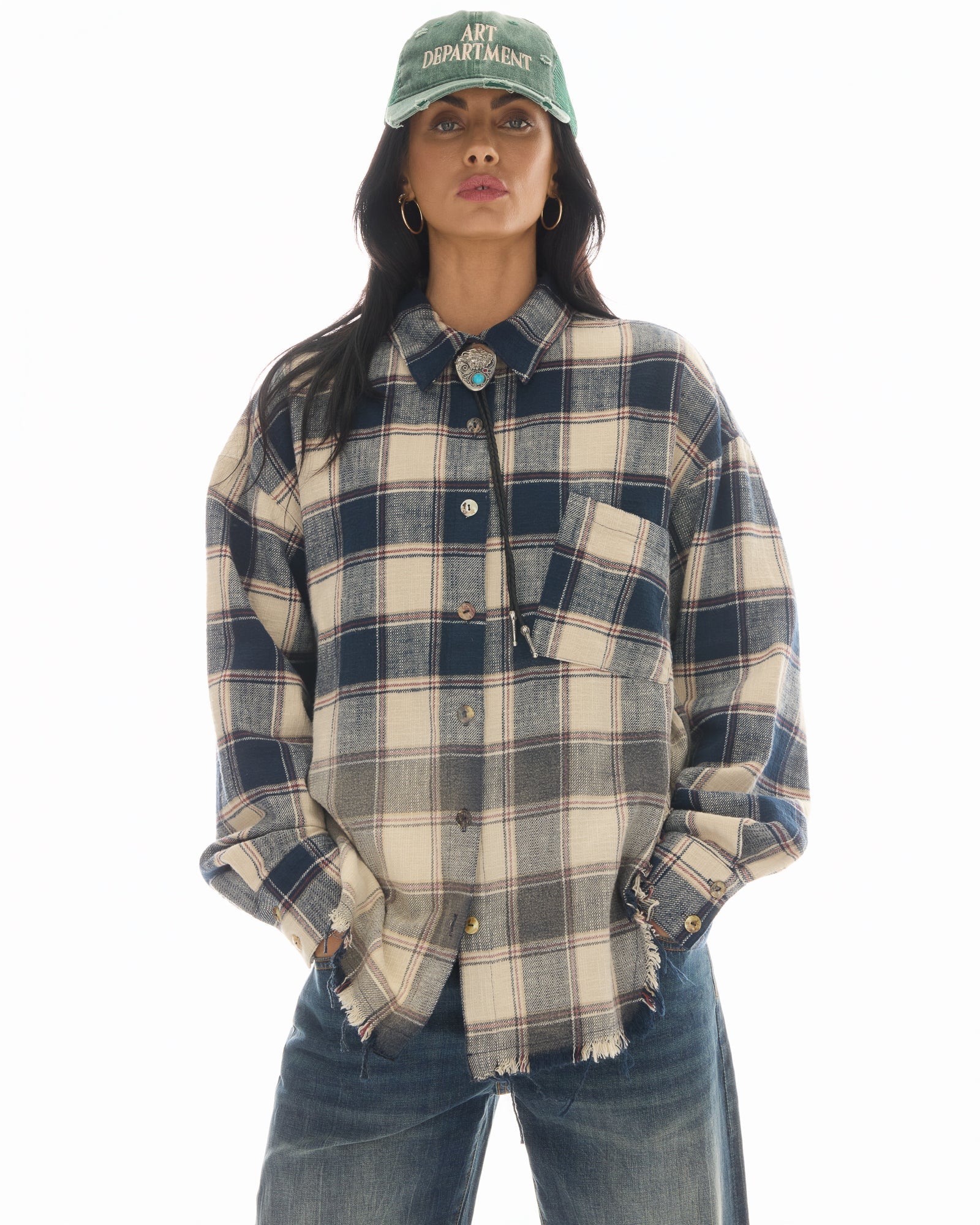 Cutaway Bleached Flannel Shirt by THE TALES - side view
