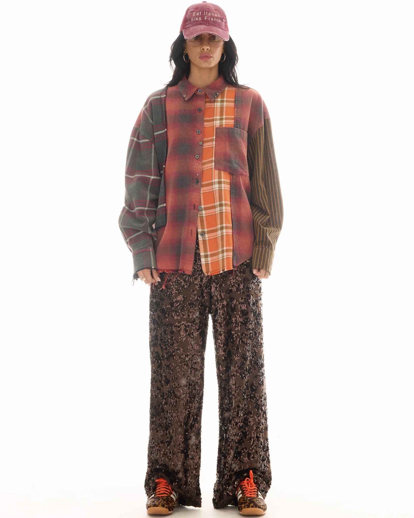 Reworked Pierced Flannel Shirt by THE TALES - front view