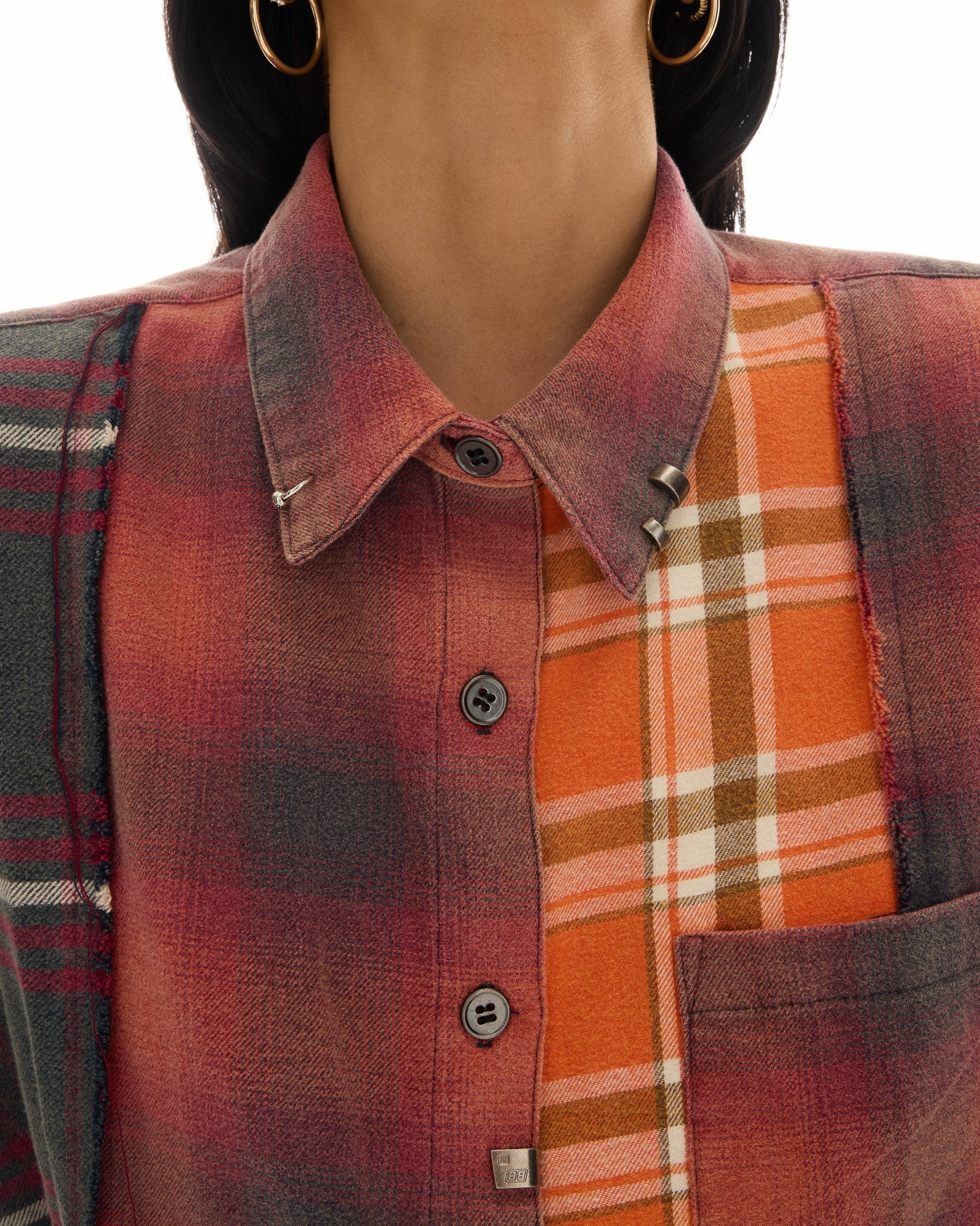 Reworked Pierced Flannel Shirt by THE TALES - product photo