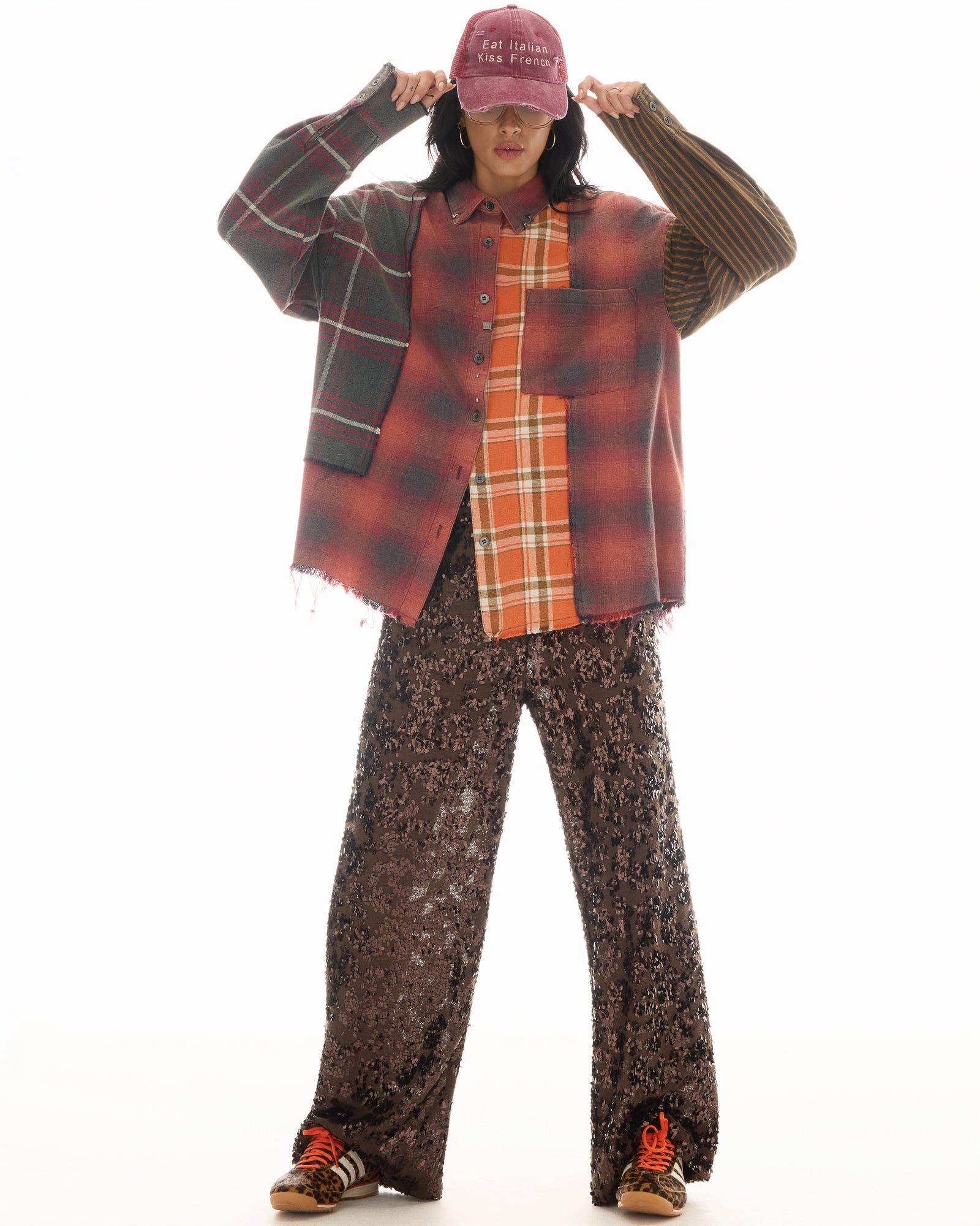 Reworked Pierced Flannel Shirt by THE TALES - side view
