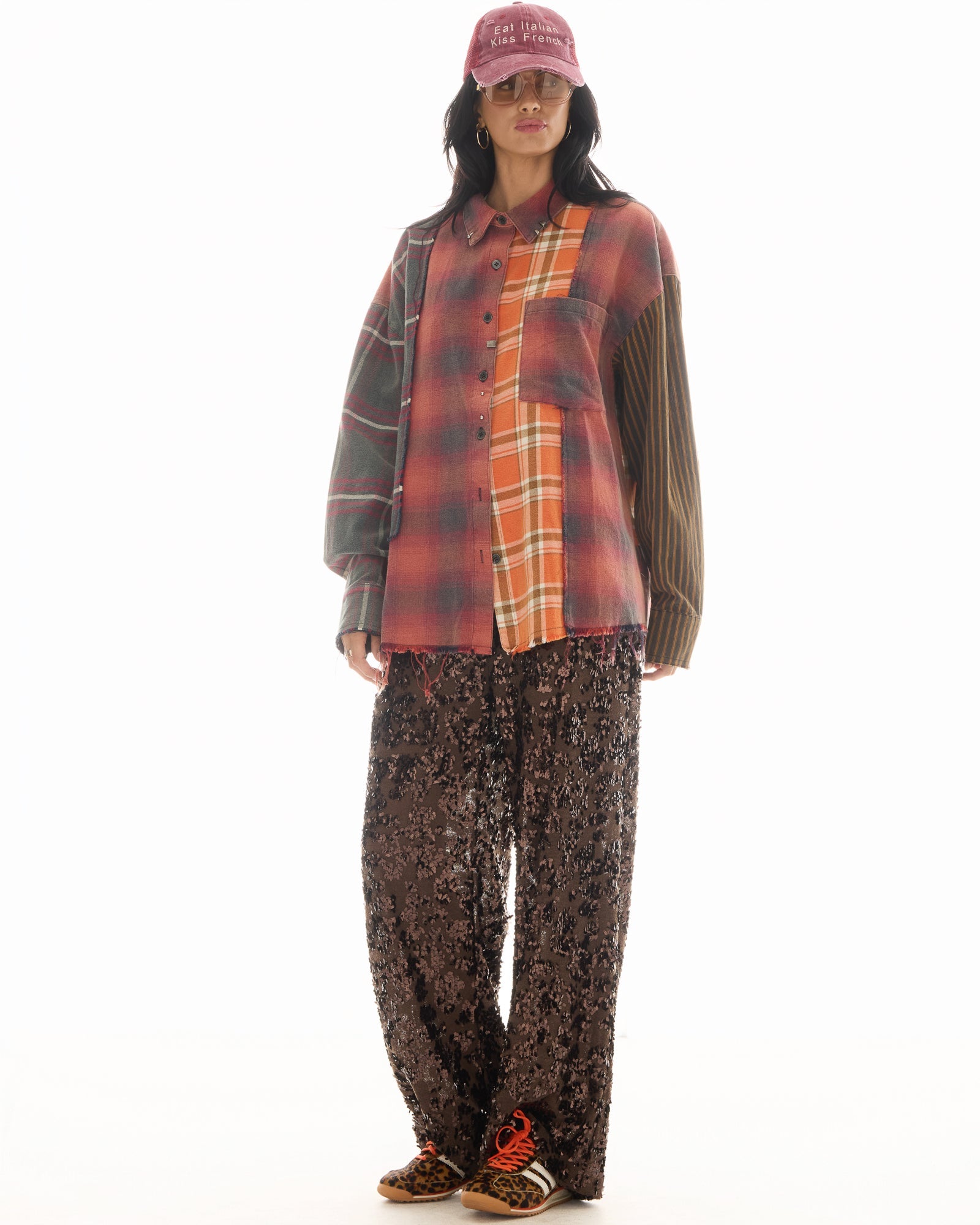 Reworked Pierced Flannel Shirt by THE TALES - back view