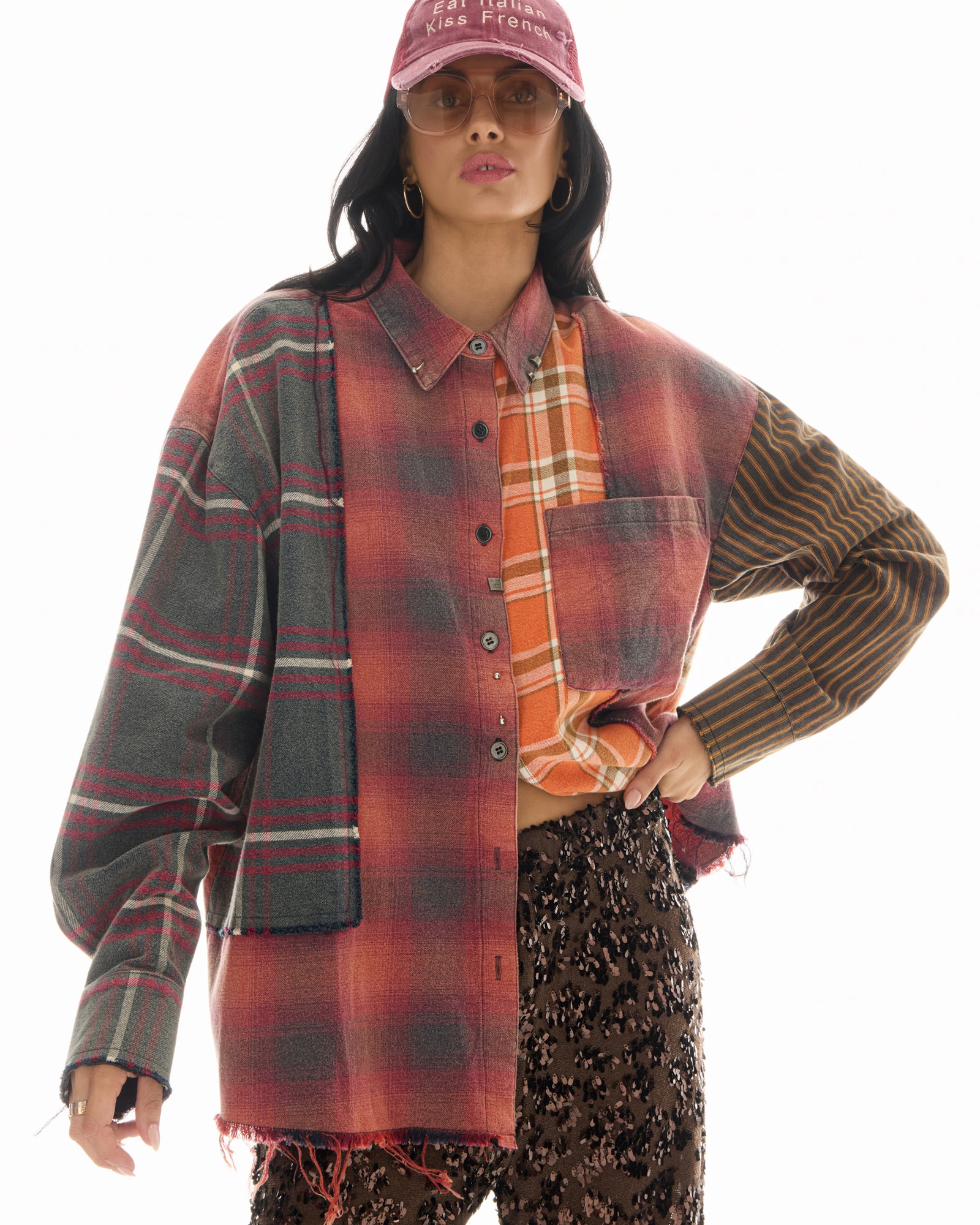 Reworked Pierced Flannel Shirt THE TALES