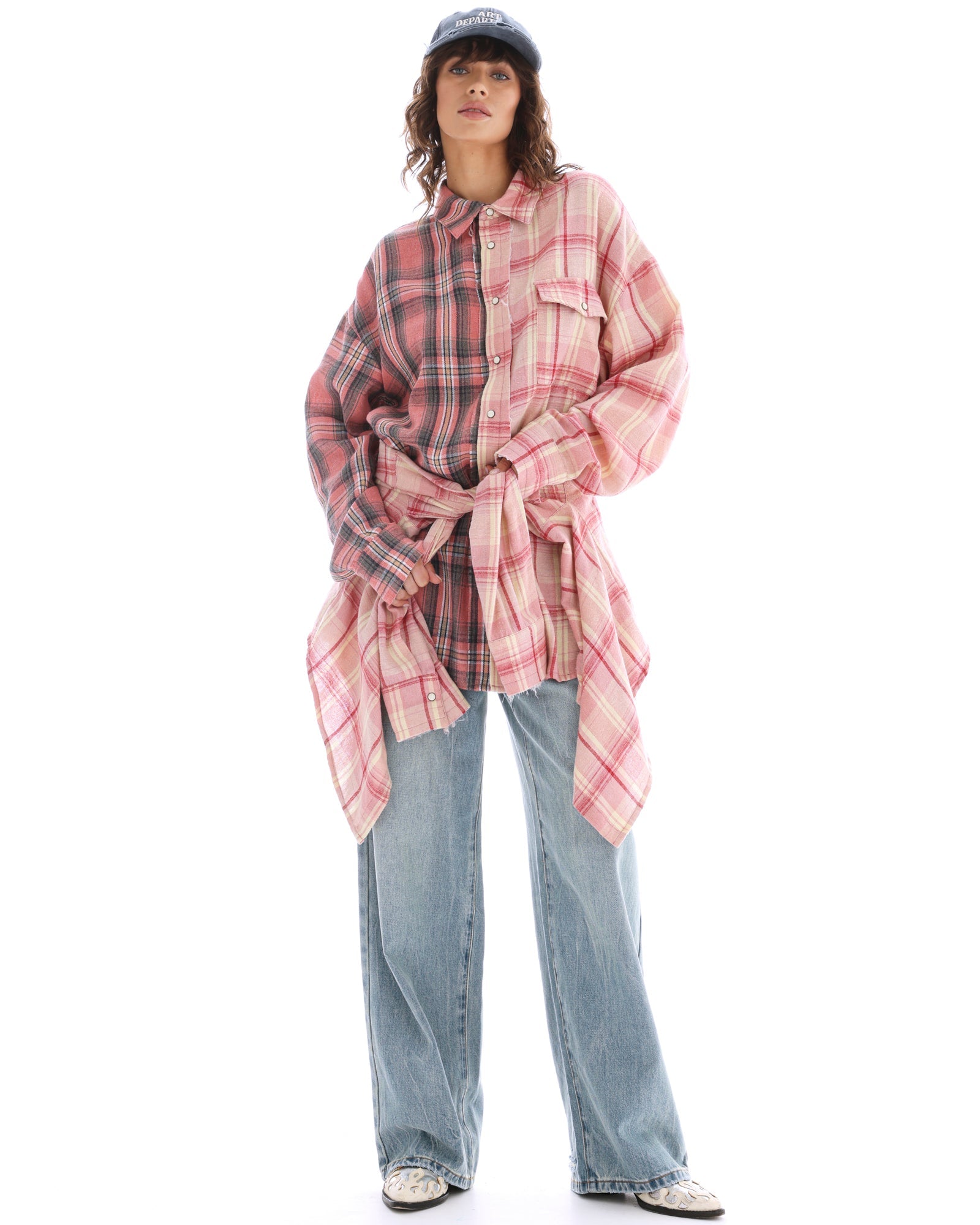 Tied Up Pre Styled Flannel Shirt Dress by THE TALES - product photo