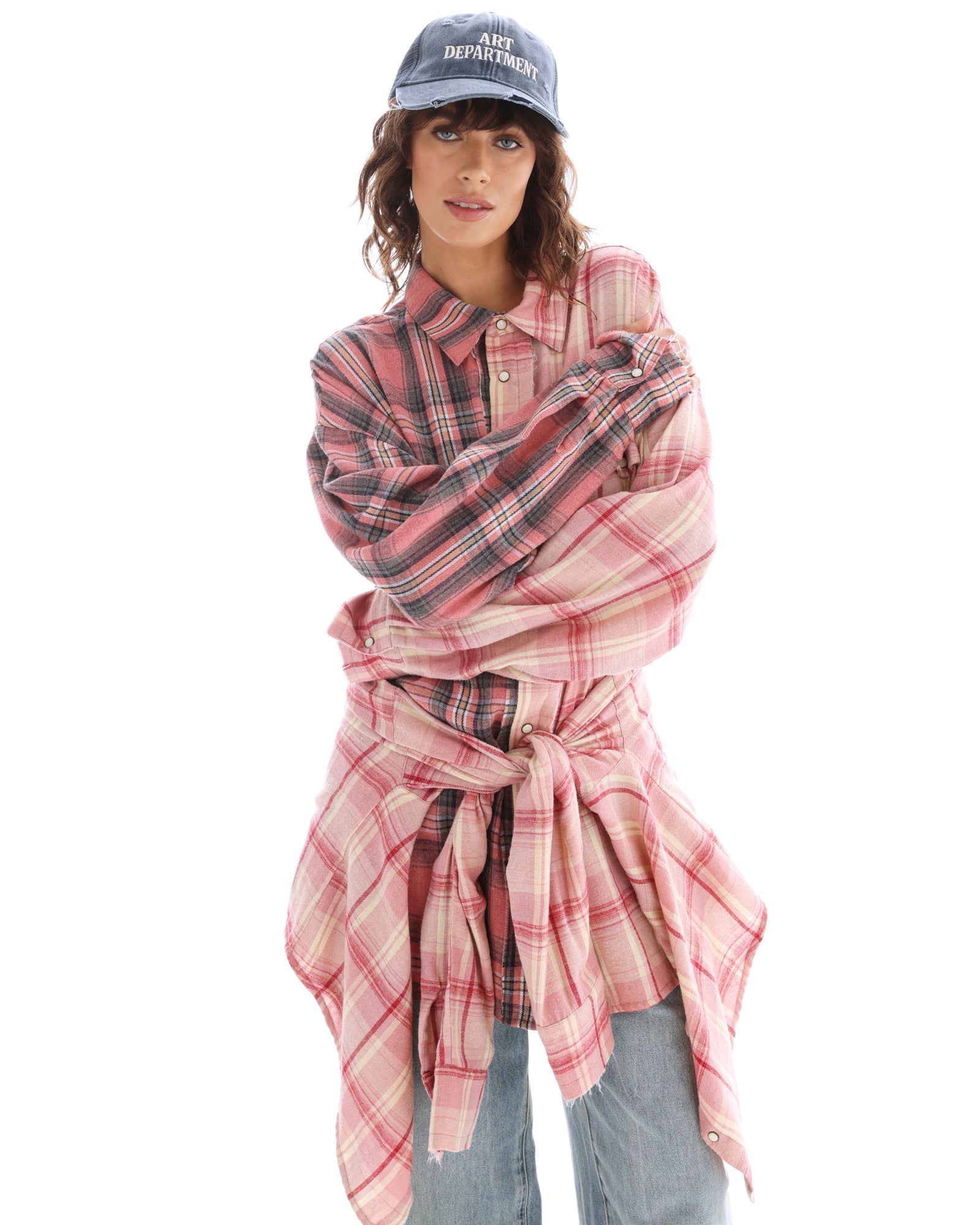 Tied Up Pre Styled Flannel Shirt Dress by THE TALES - product photo