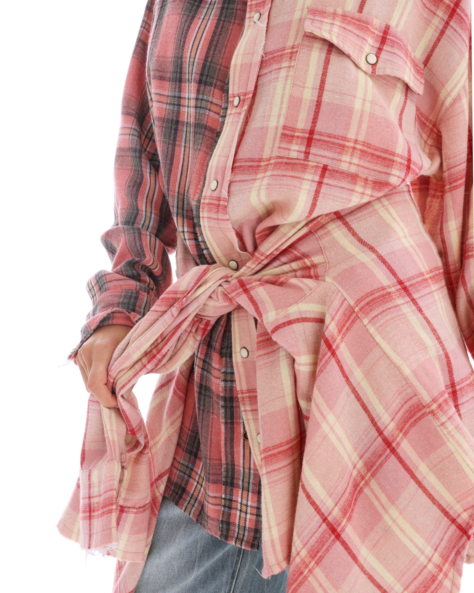 Tied Up Pre Styled Flannel Shirt Dress THE TALES