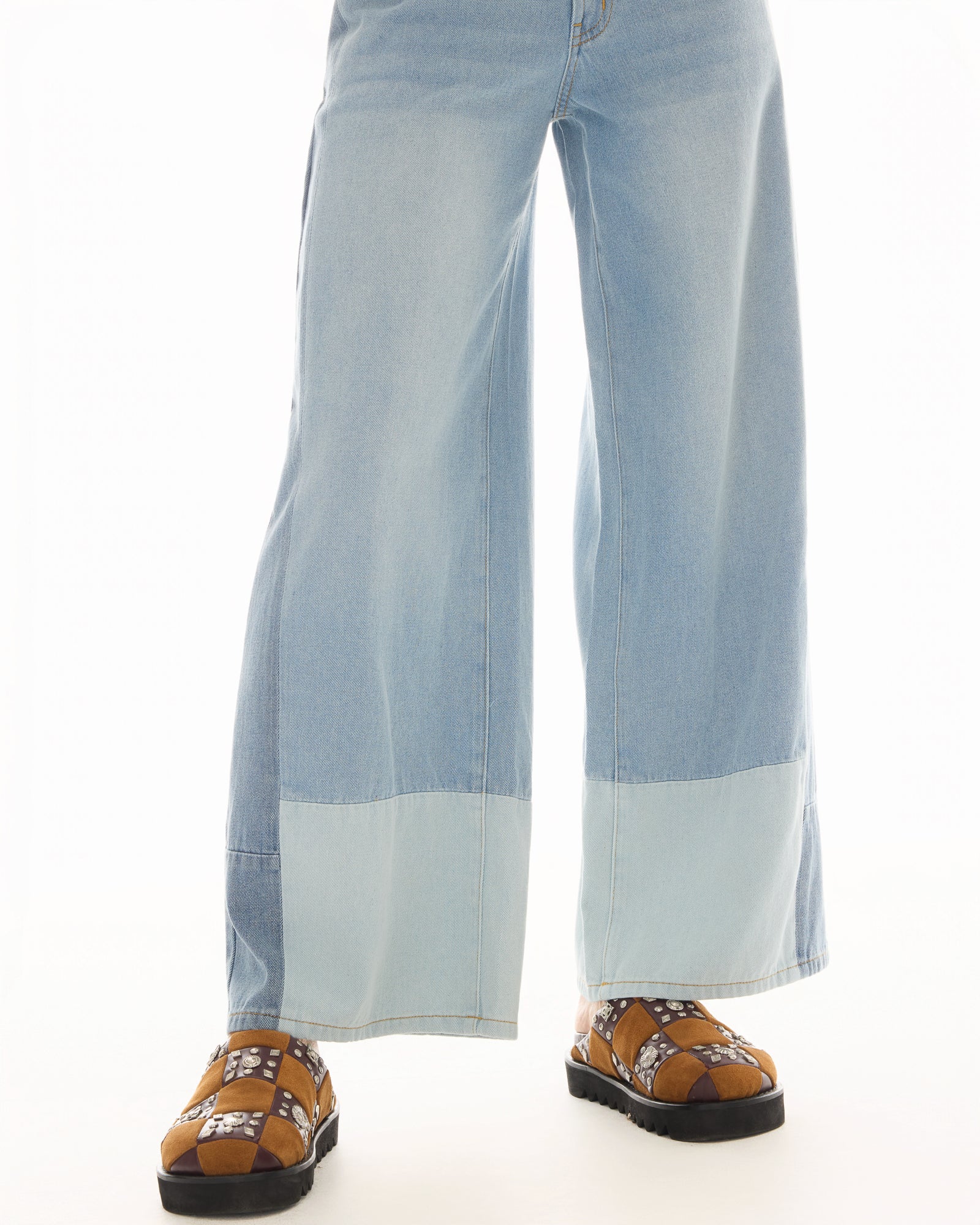 Farrah Wide Leg Patch-Worked Denim Jeans by THE TALES - product photo