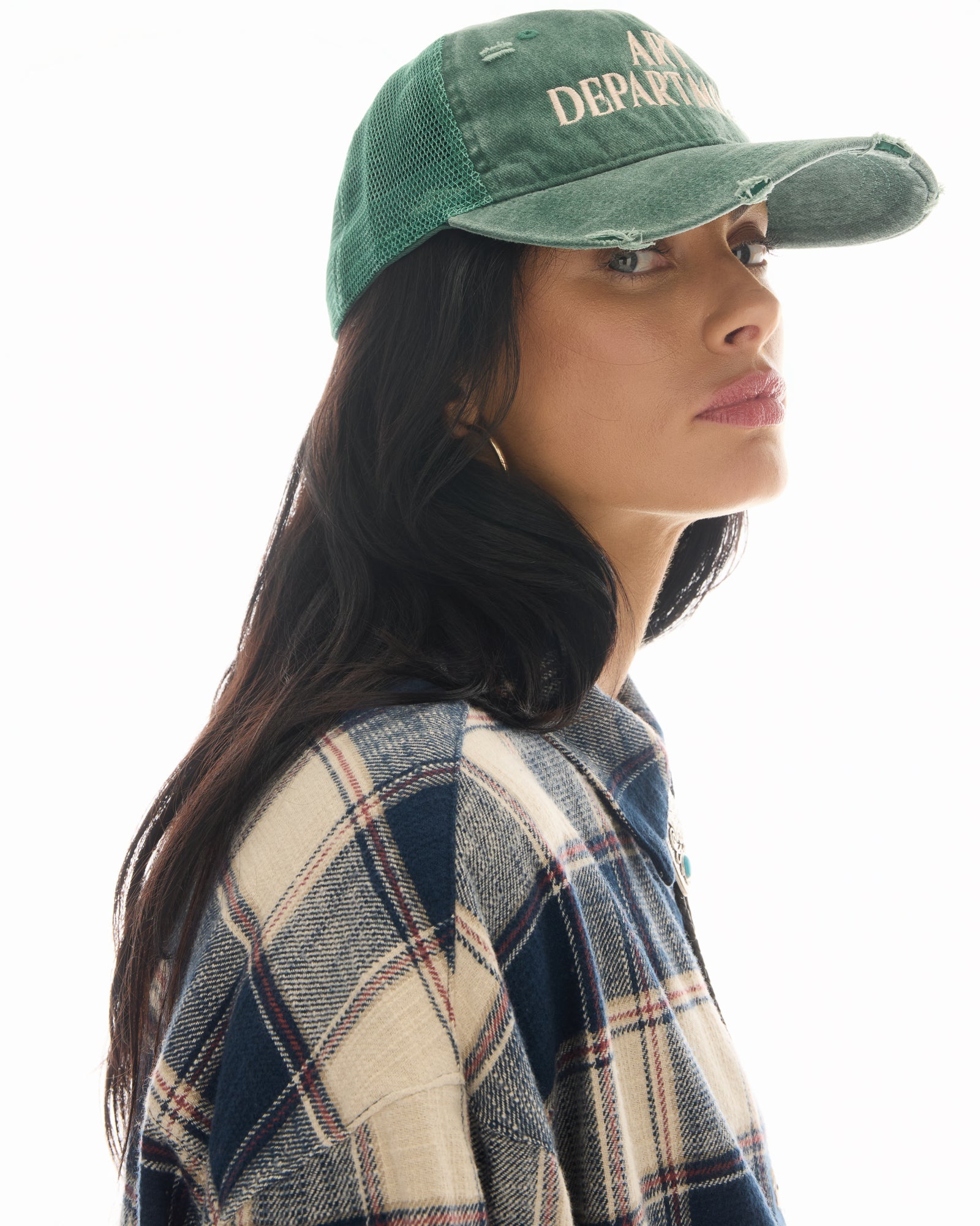 Destroyed Art Department Green Trucker Cap by THE TALES - product photo