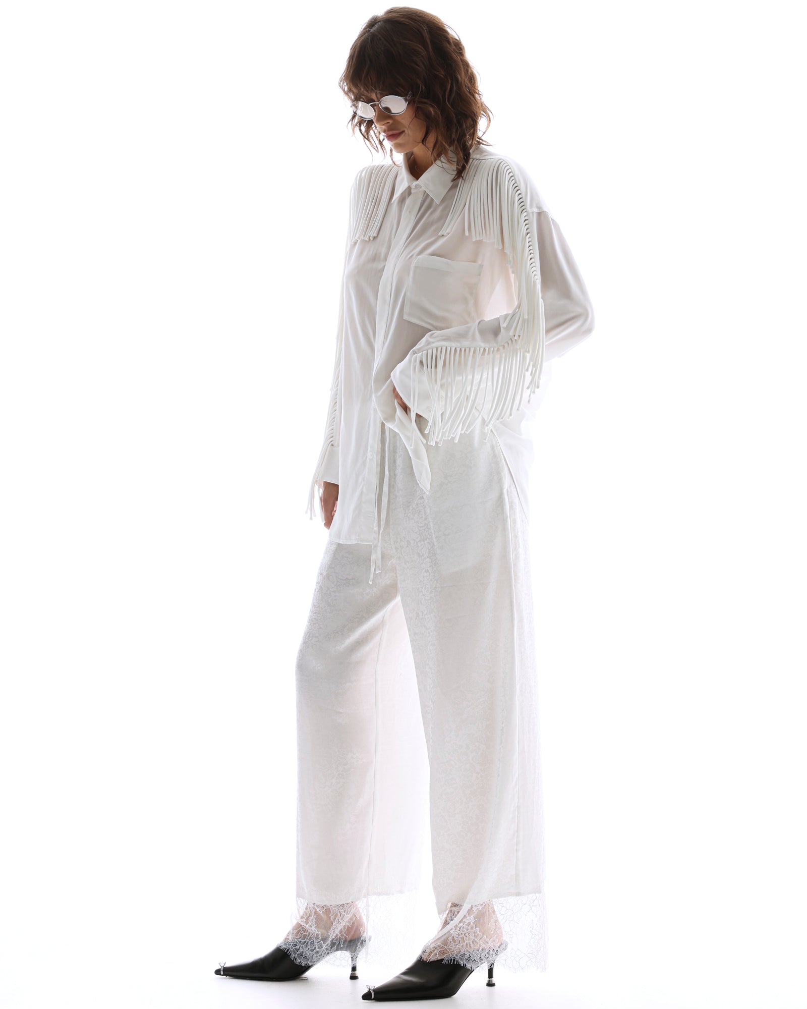 Frida Lace Hem Floral Pants THE TALES