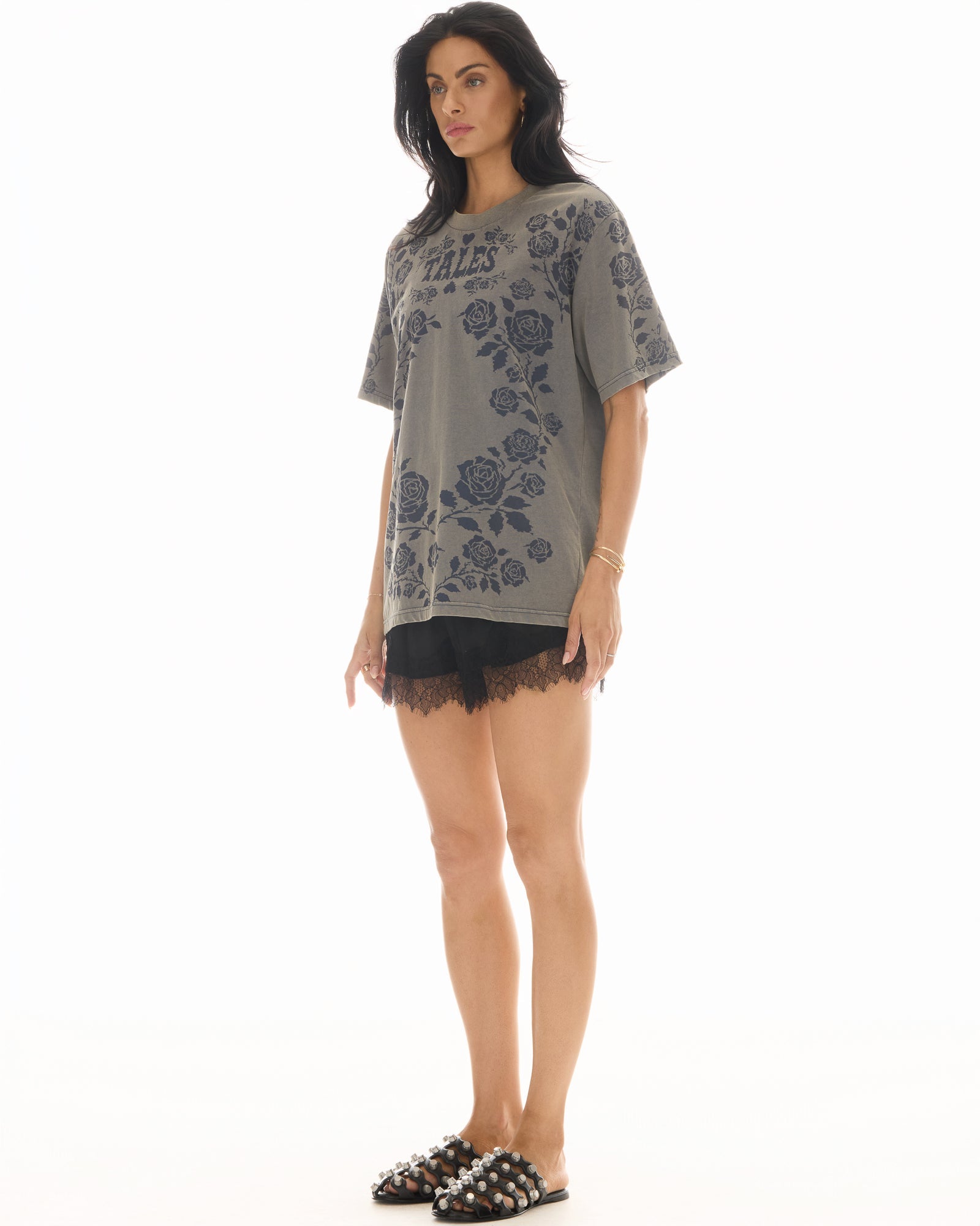 Distorted Black Rose Tee by THE TALES - product photo