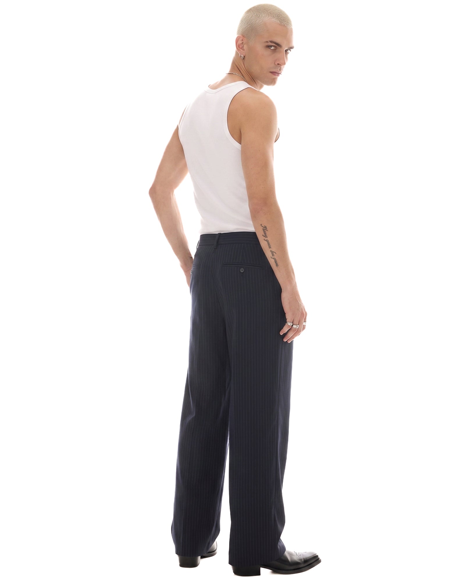 Harajuku Pin Stripe Tuxedo Wool Pants