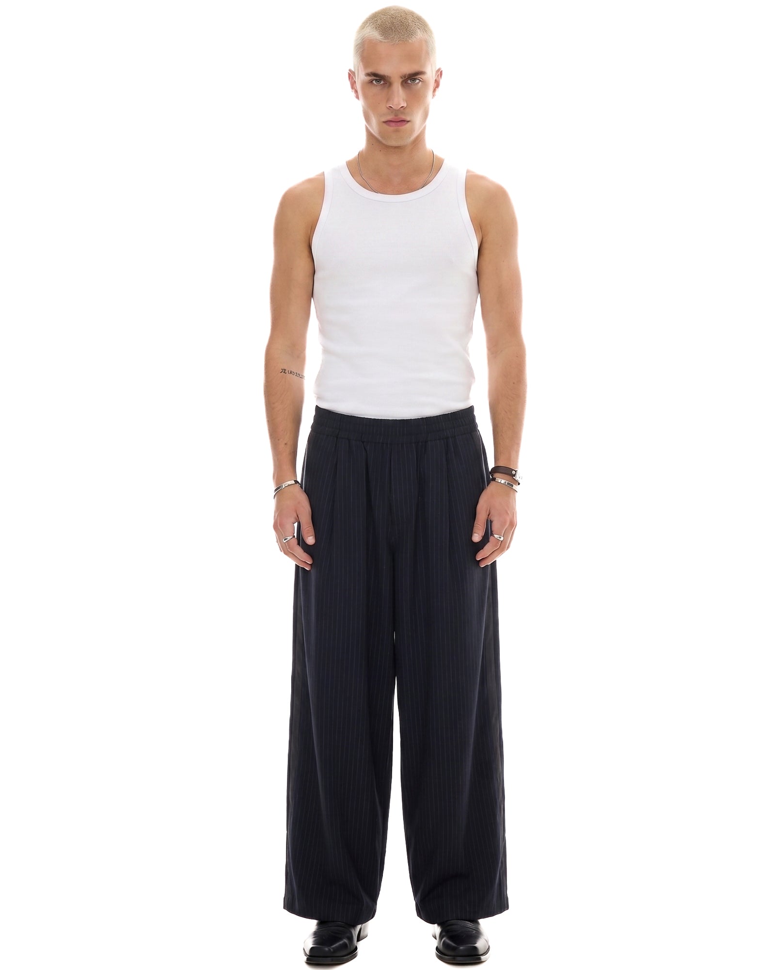 Harajuku Pin Stripe Tuxedo Wool Pants