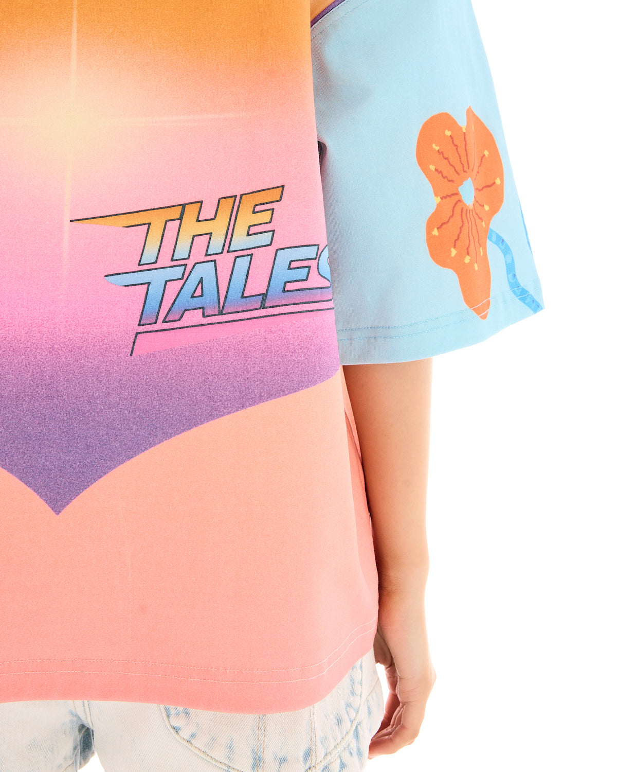 Sunset Hearts Football Tee