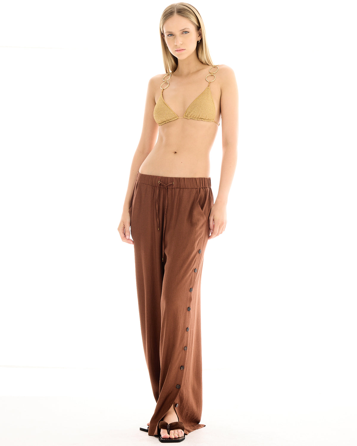 Frida Textured Silk Jaquard Pants