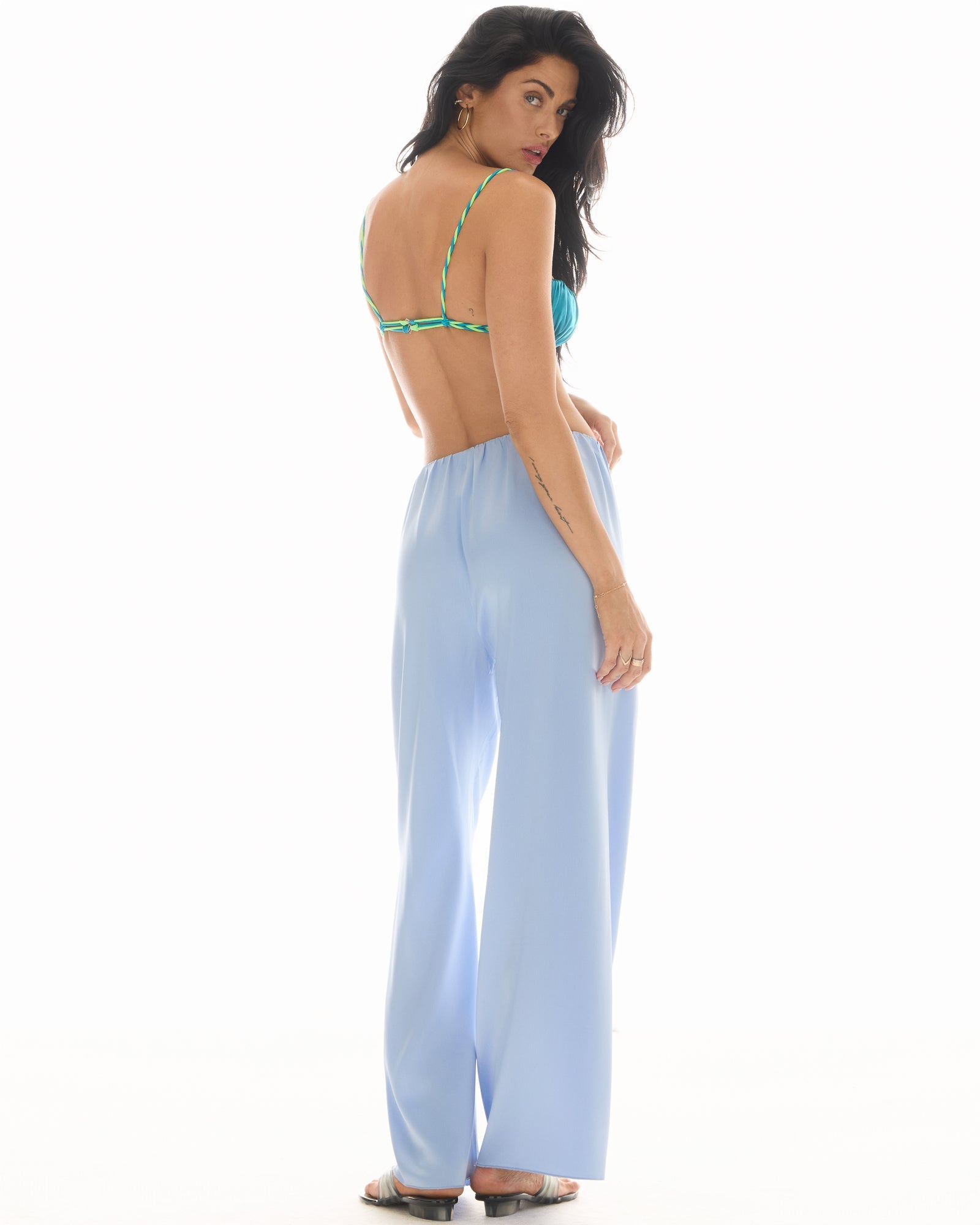Waterfall Waist Satin Pants by THE TALES - product photo