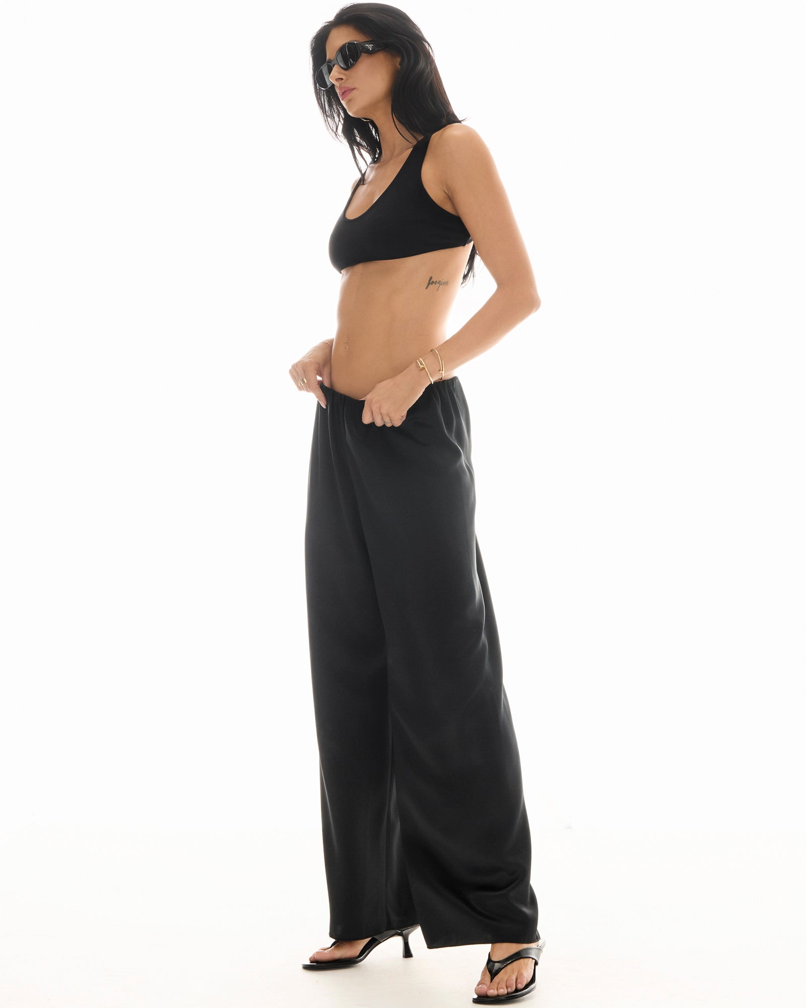 Waterfall Waist Satin Pants THE TALES