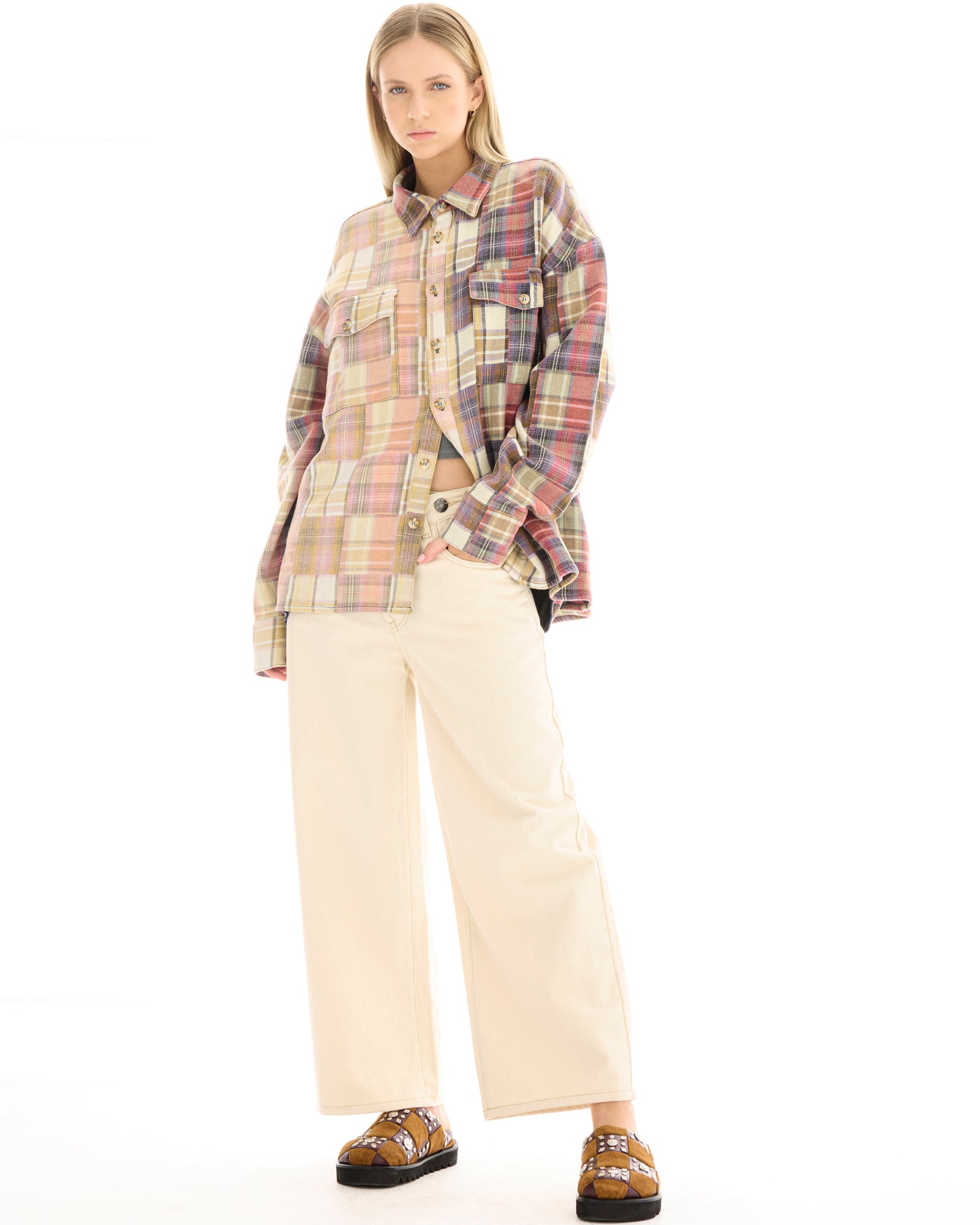 Patchwork Blanket Over Shirt THE TALES