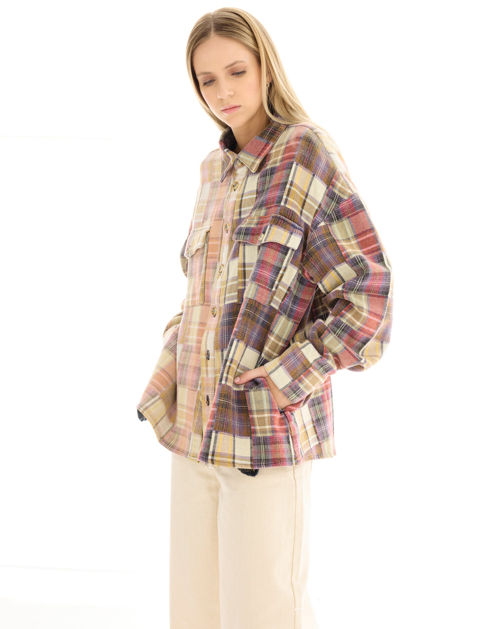 Patchwork Blanket Over Shirt THE TALES