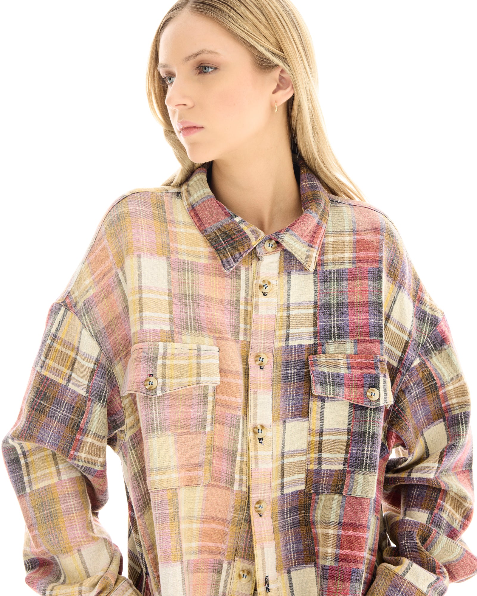 Patchwork Blanket Over Shirt THE TALES