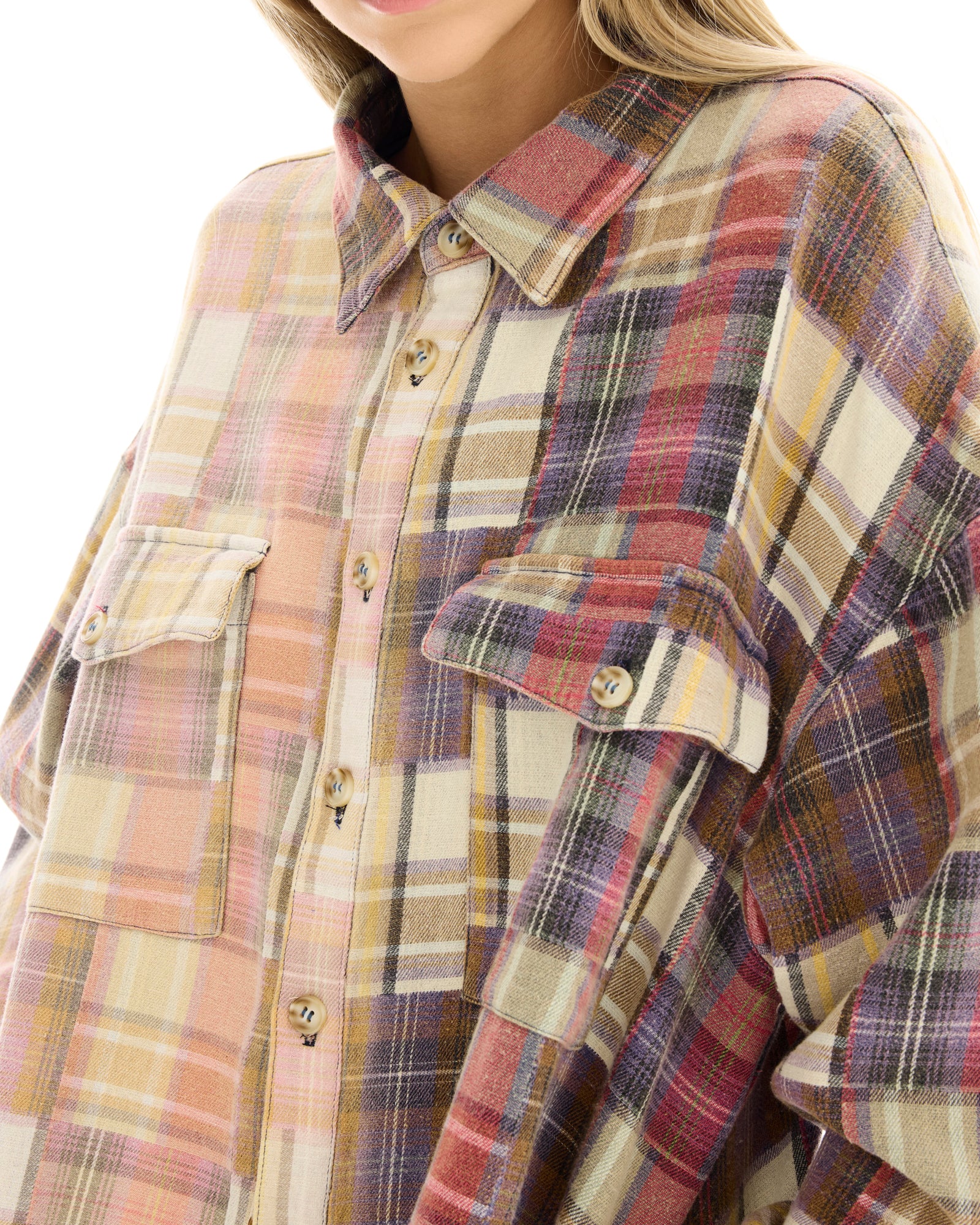 Patchwork Blanket Over Shirt THE TALES