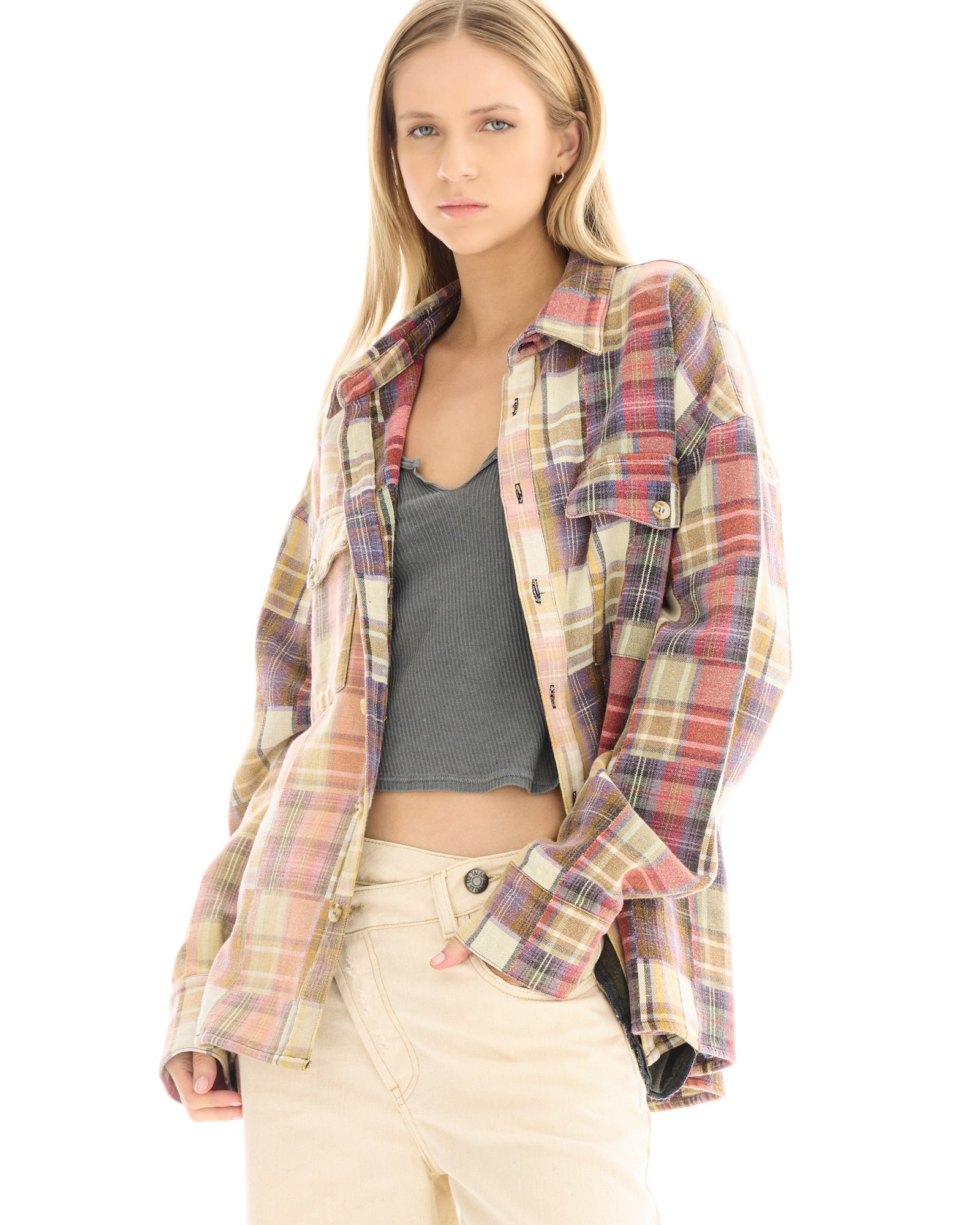 Patchwork Blanket Over Shirt THE TALES