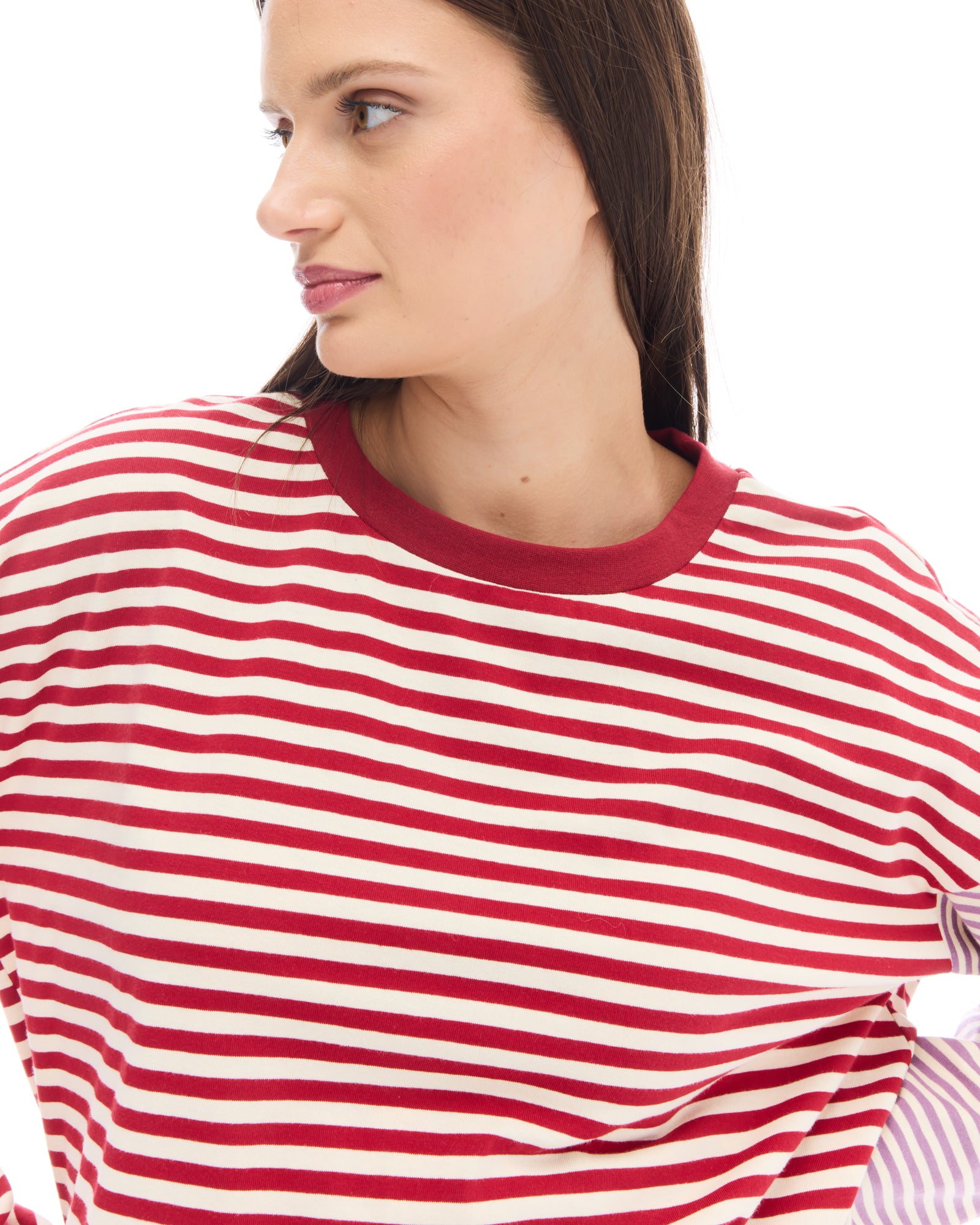 Lexy Soft Stripe Patchwork Tee
