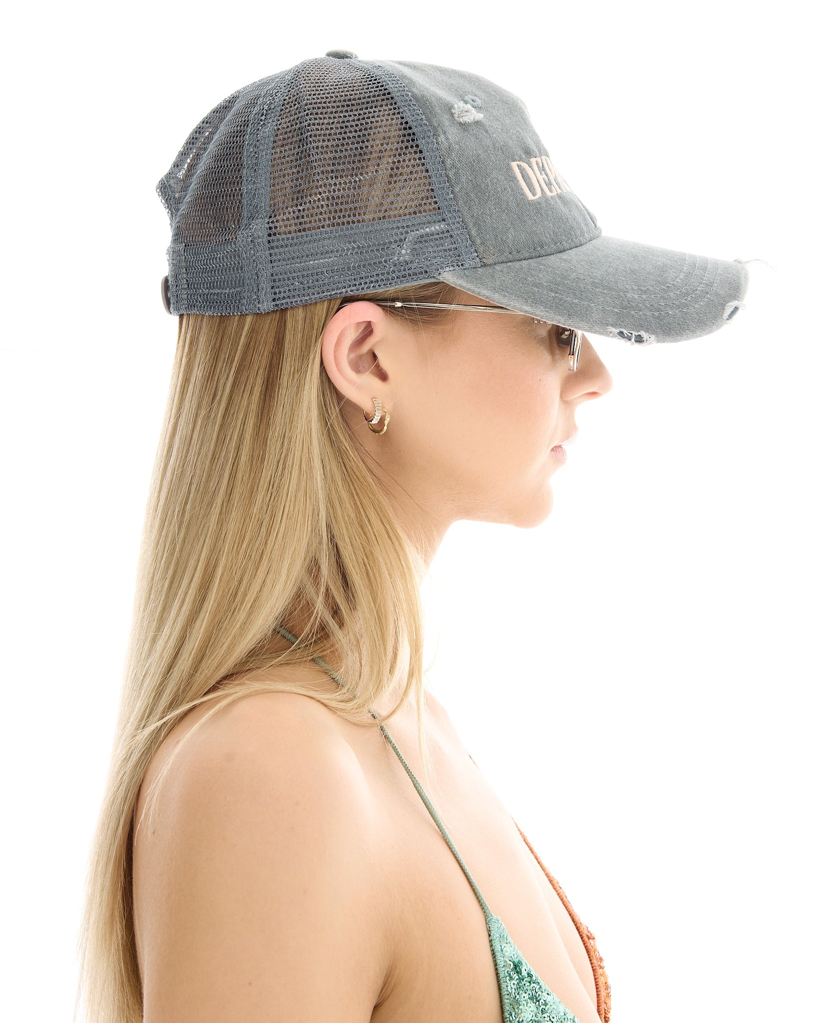 Destroyed Art Department Grey Trucker Cap by THE TALES - product photo