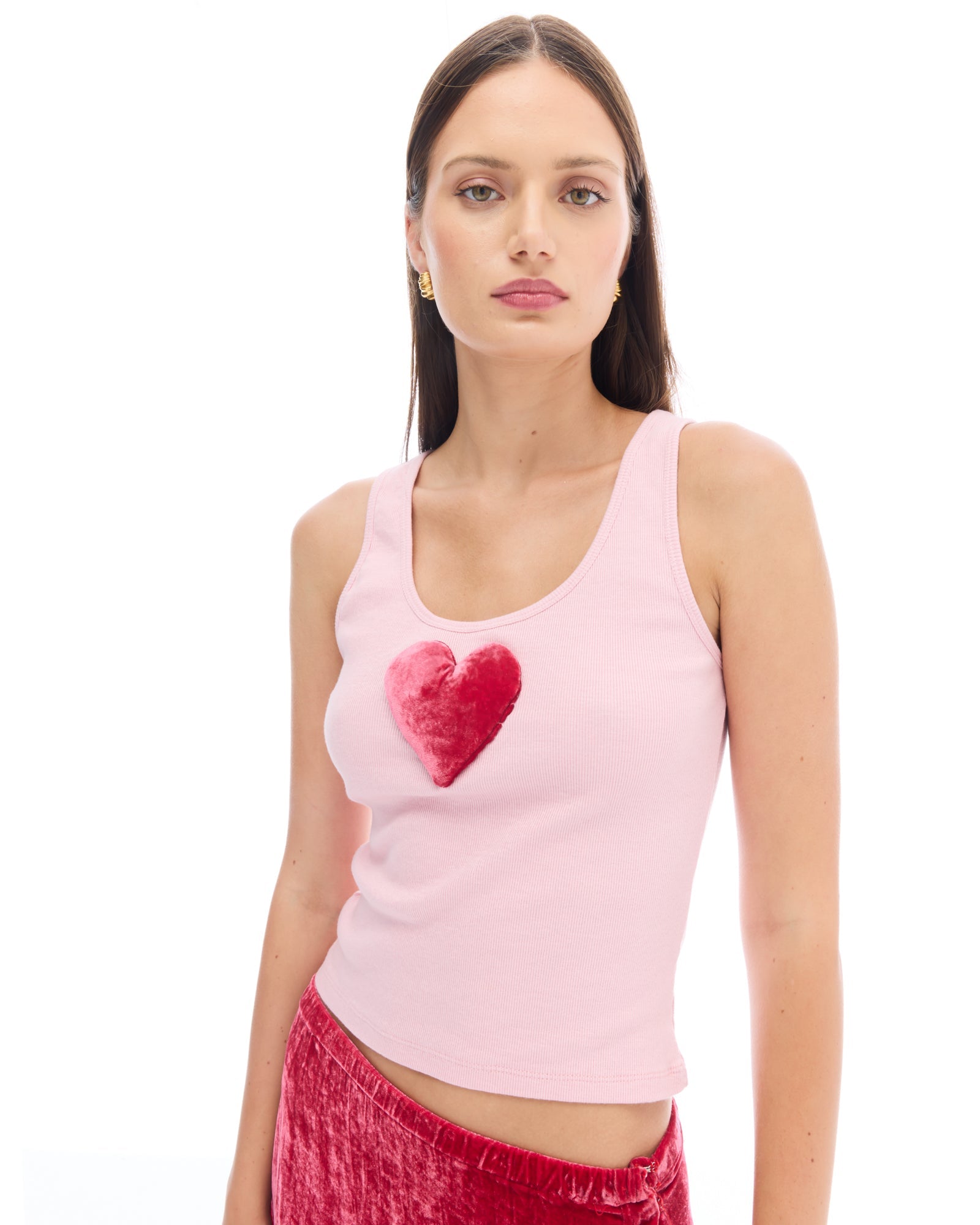 We Love 3D Velvet Heart Singlet THE TALES