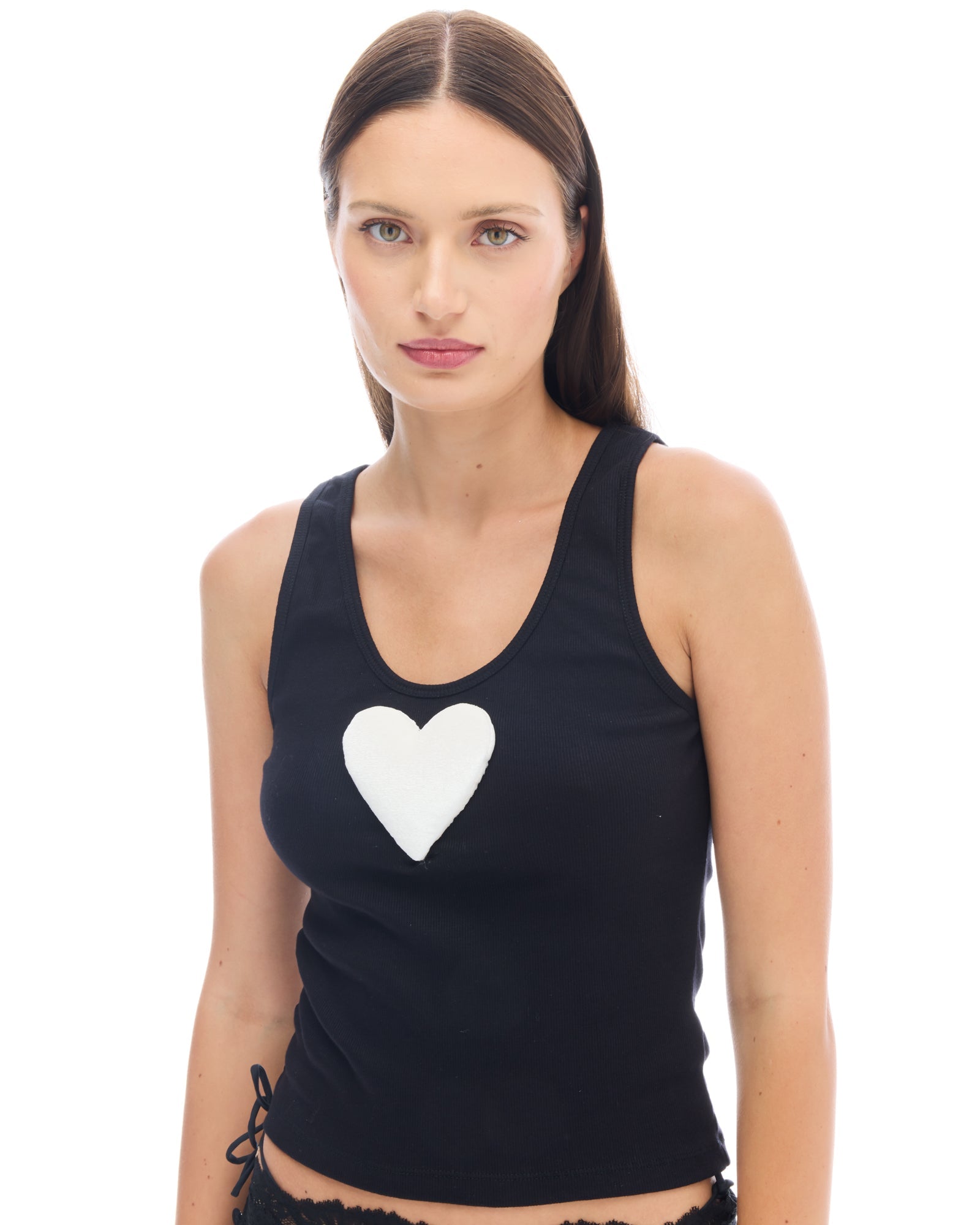 We Love 3D Velvet Heart Singlet by THE TALES - product photo