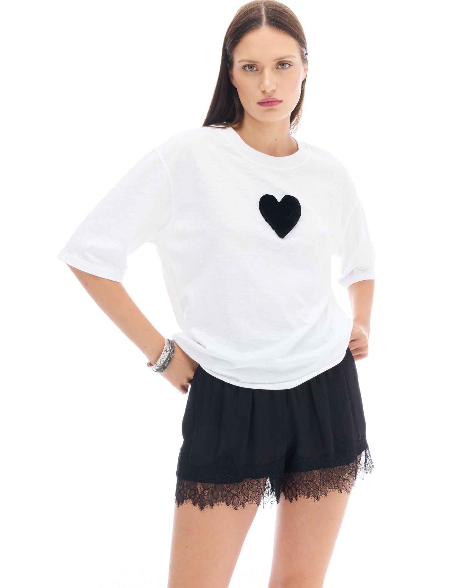 We Love Velvet Heart Street Tee by THE TALES - front view