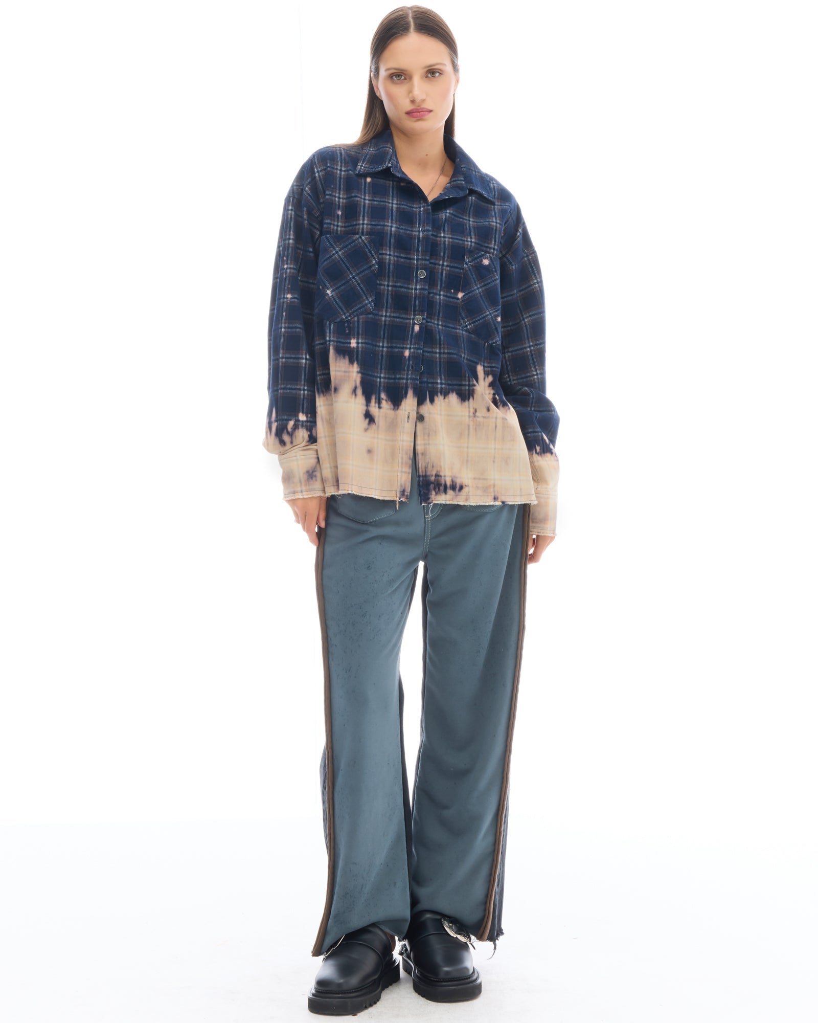 Bleached Check Cord Shirt THE TALES