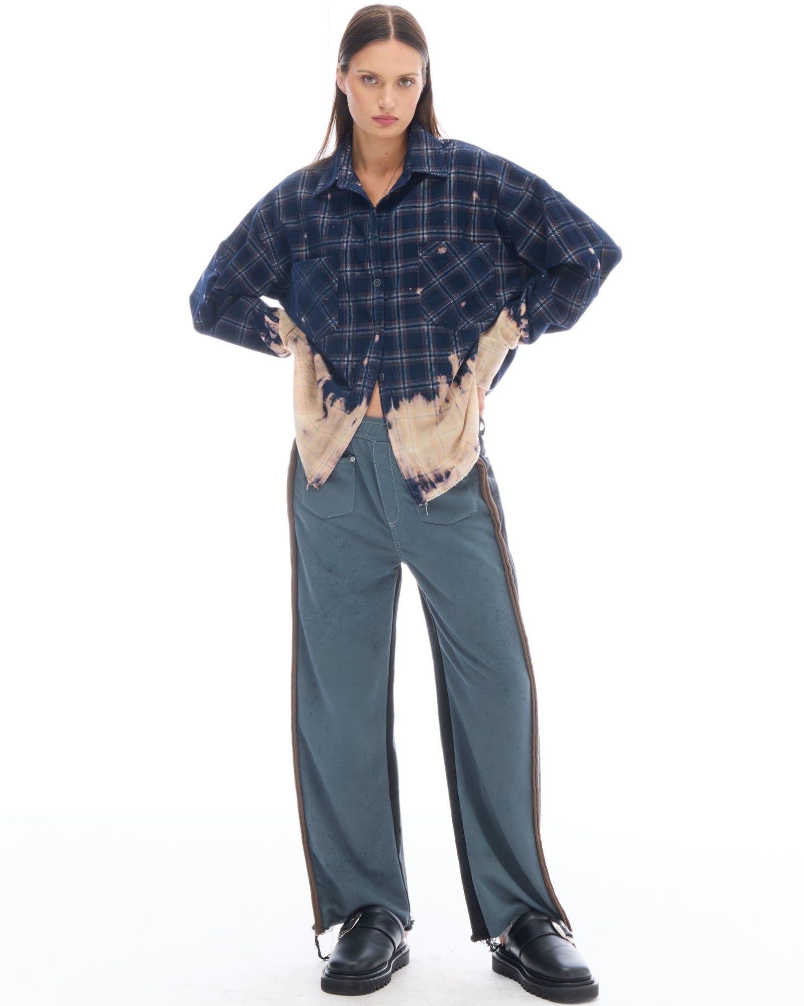 Bleached Check Cord Shirt THE TALES