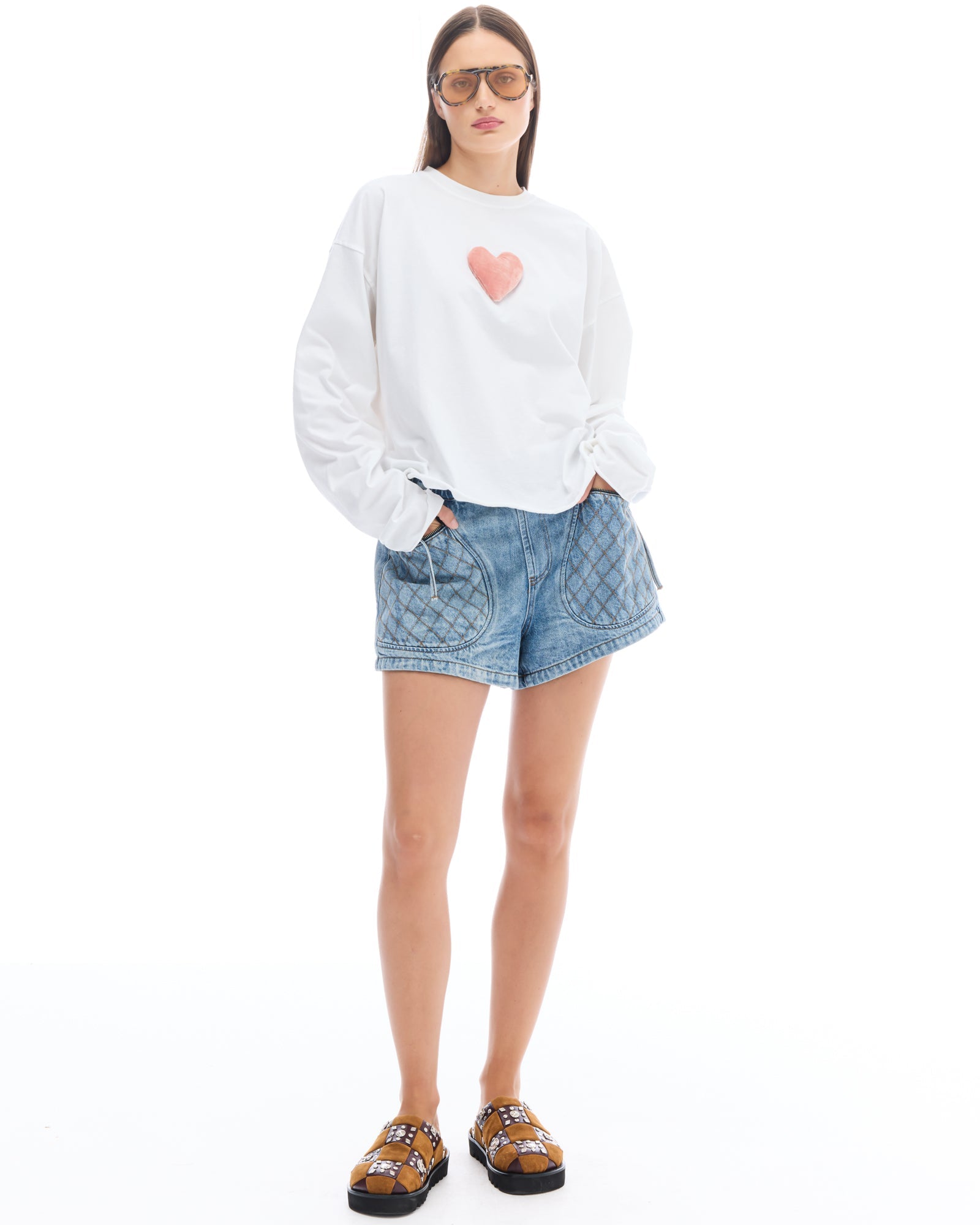 We Love Velvet Heart Long Sleeve Tee by THE TALES - front view