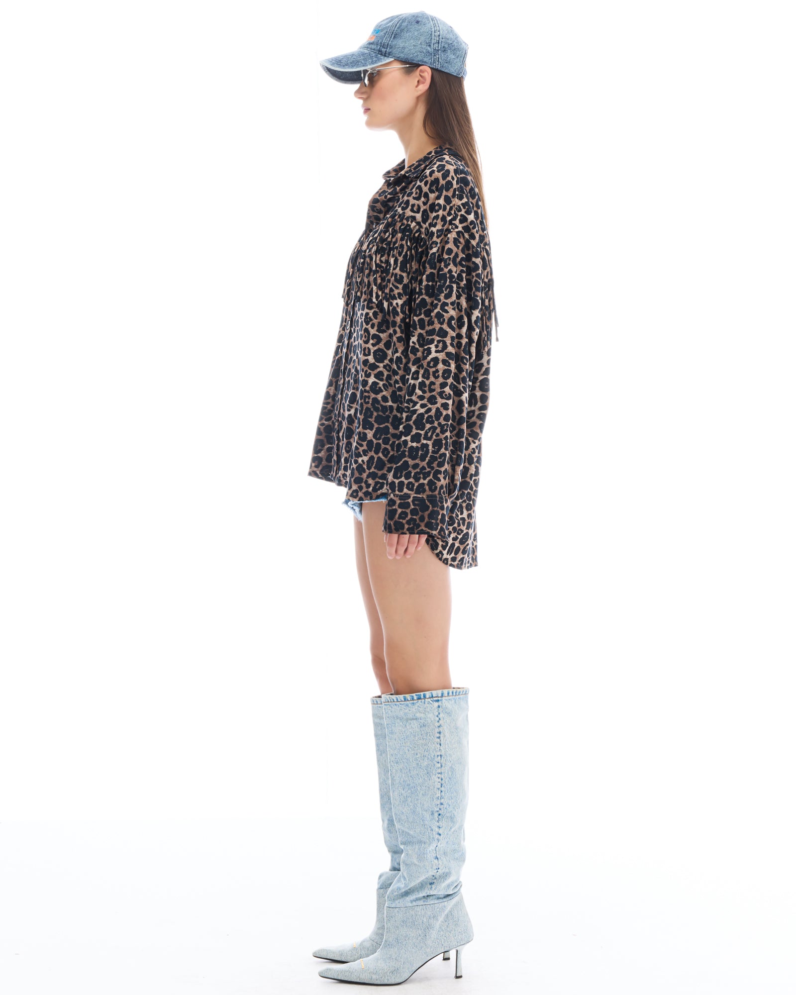 Ibiza Animal Fringed Long Sleeve Shirt