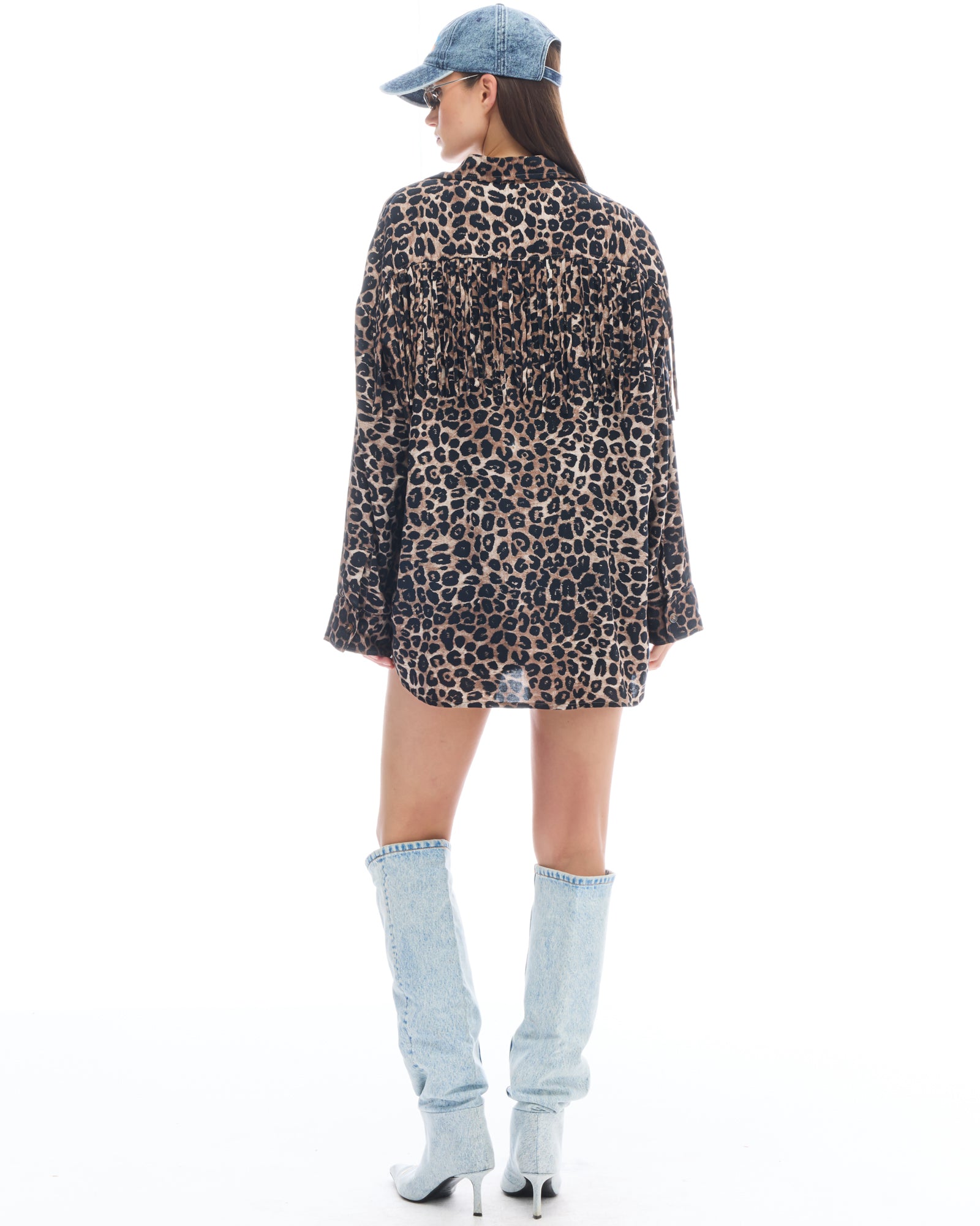 Ibiza Animal Fringed Long Sleeve Shirt