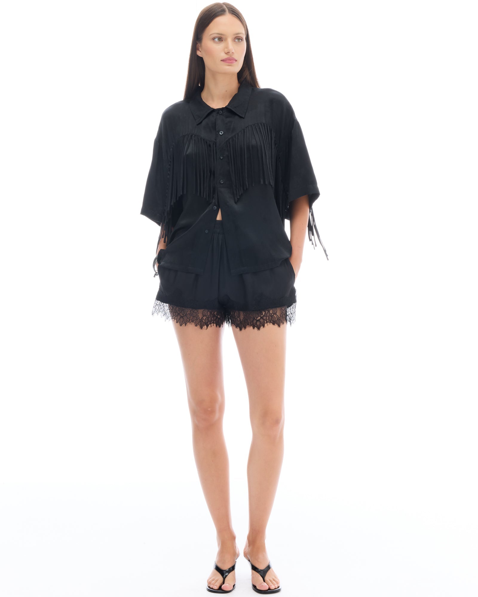 Ibiza Nights Satin Fringed Shirt THE TALES